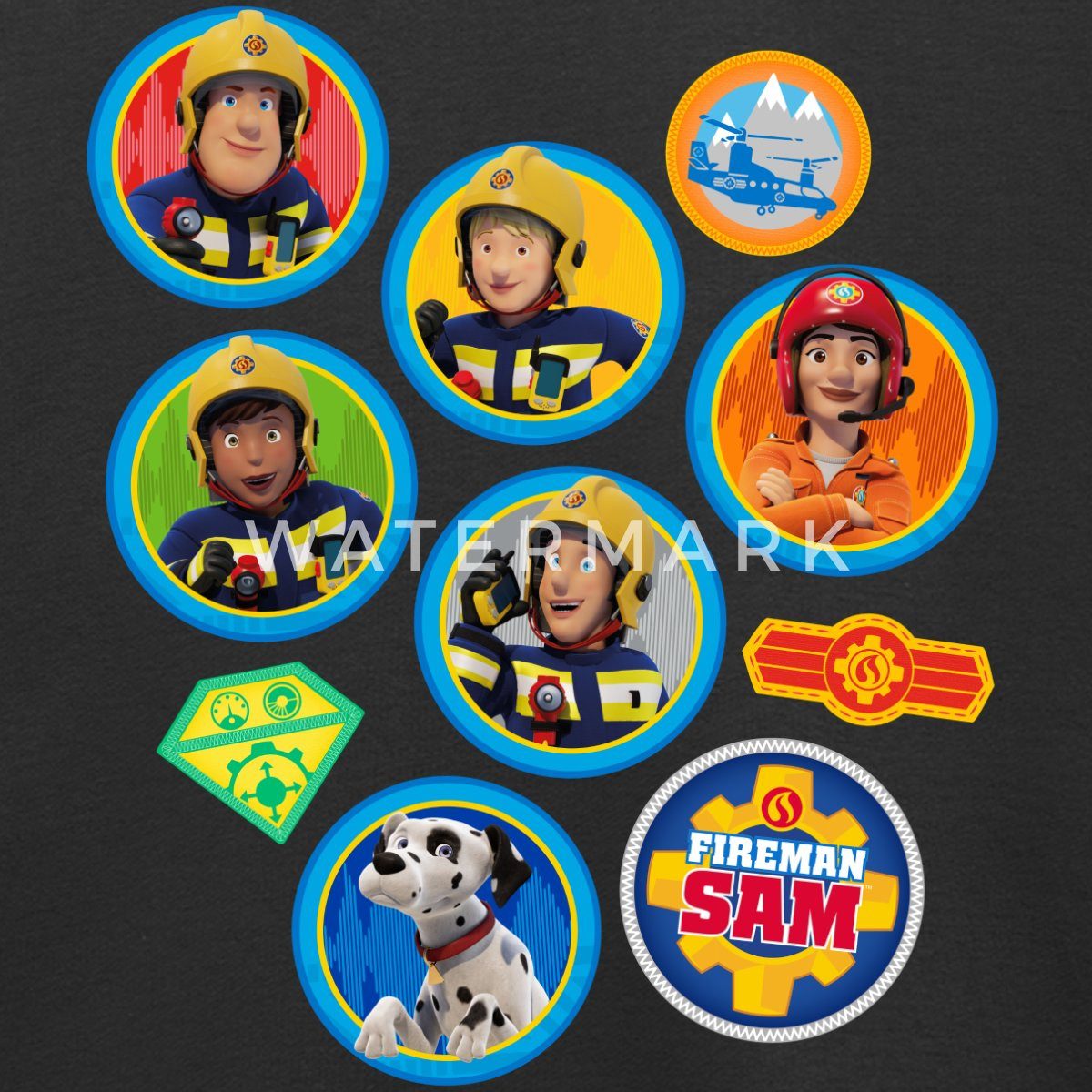 Spreadshirt Sweatshirt Feuerwehrmann Sam™ Patch-Design Vom Ganzen Team Kinder Premium Pullove (1-tlg)