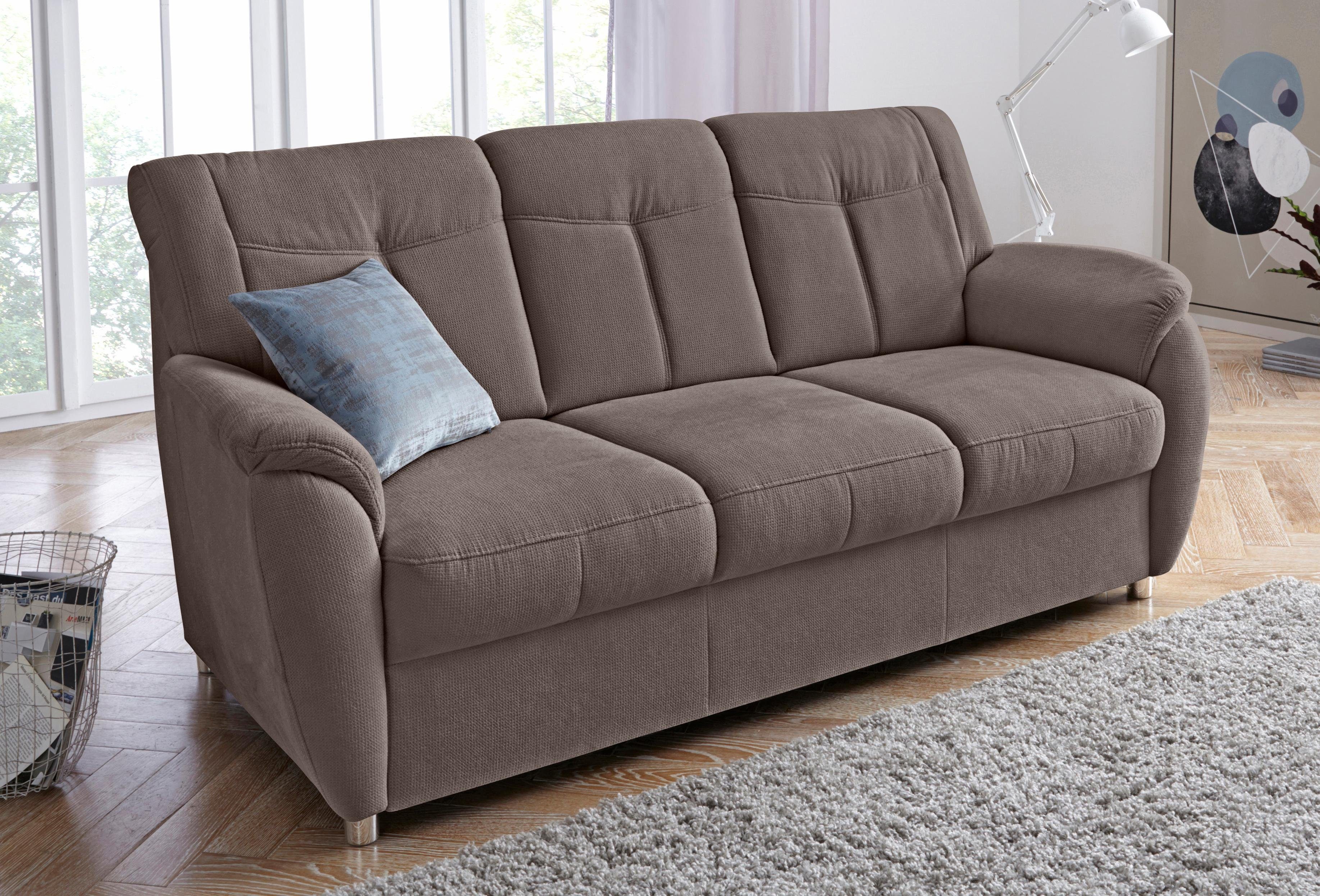 sit&more 3-Sitzer Sonoma, B: 189 cm, Federkern, Komfortsitzhöhe 45 cm, Couch frei stellbar, 3-Sitzer Sofa, Stoffvarianten