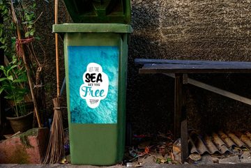 MuchoWow Wandsticker Sommer - Zitate - Meer (1 St), Mülleimer-aufkleber, Mülltonne, Sticker, Container, Abfalbehälter