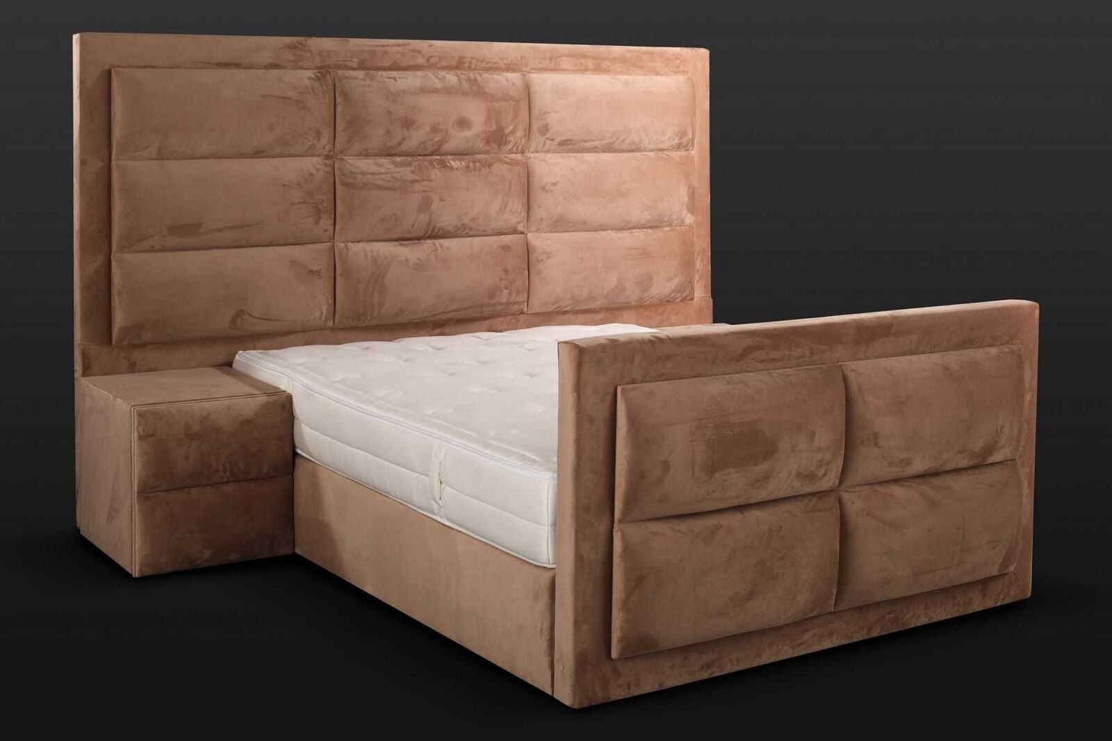 JVmoebel Schlafzimmer-Set Luxus Made (3-St., 2tlg.Komplett Schlafzimmer Set Nachttisch), Bett Nachttisch 1x + Bett in Design, 2x Set Europa