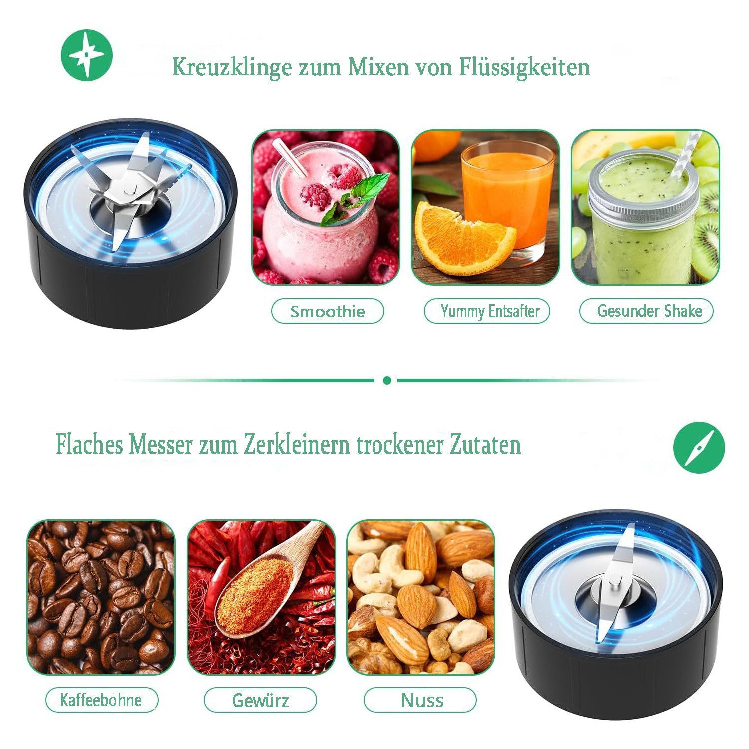 Toomoke Standmixer 3-in-1 Standmixer Mixer Smoothie Maker mit 1,5 L Mixbehälter, 600,00 W, Standmixer Hochleistungsmixer mit 6 Klingen