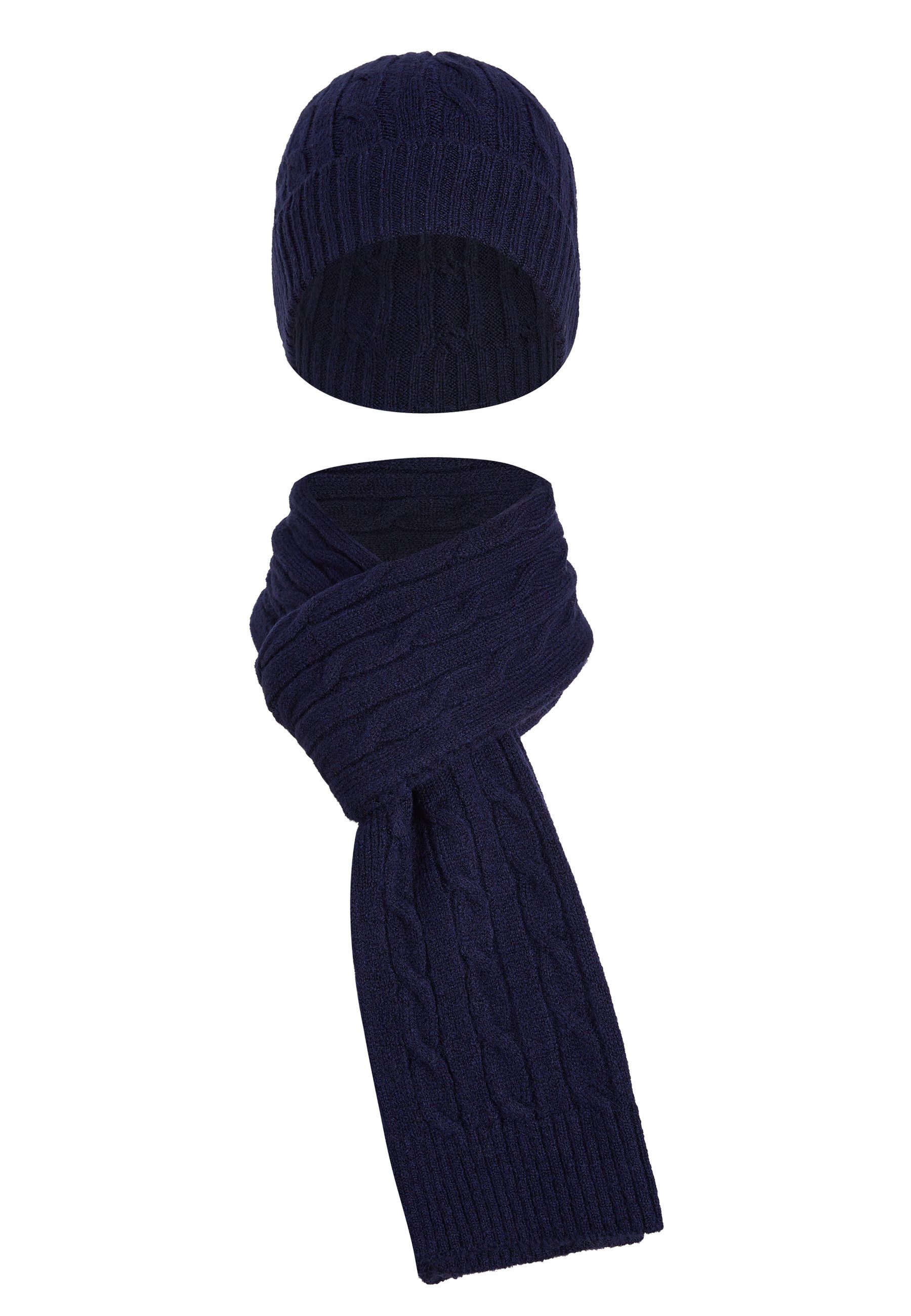 Strickmütze Set aus Schal und Mütze