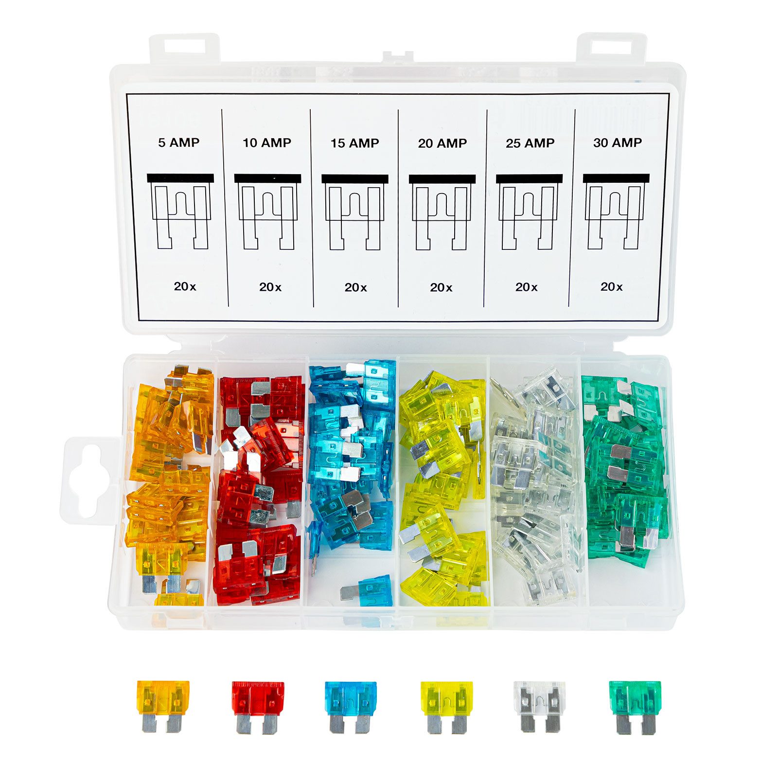 DEMA Kfz-Sicherungshalter KFZ-Sicherungen 120tlg 19mm DKS19