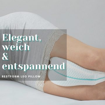 Restform® Seitenschläferkissen Leg Pillow ergonomisches Knie- und Beinruhekissen, Spar-Set, 1-tlg., 1er, 2er oder 1er Pack mit extra Bezug, Orthopädisches Beinkissen aus Memory-Schaum, Seitenschläferkissen