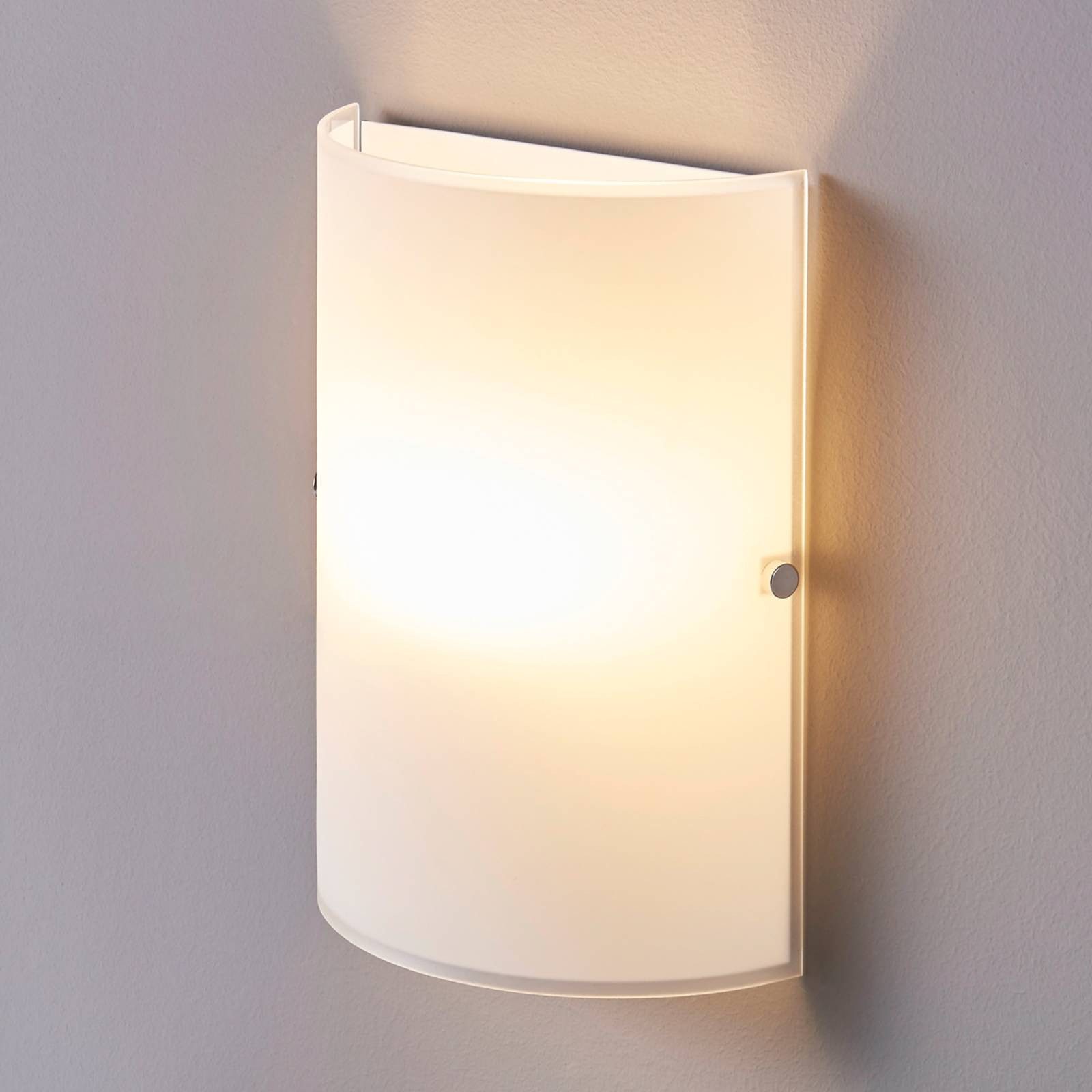 Lindby Wandleuchte Giulia, Glas Weiß IP20, 1 x 40 W günstig online kaufen