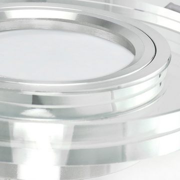 SSC-LUXon LED Einbaustrahler Flache Glas LED Einbauleuchte dimmbar rund klar mit LED-Modul, Warmweiß