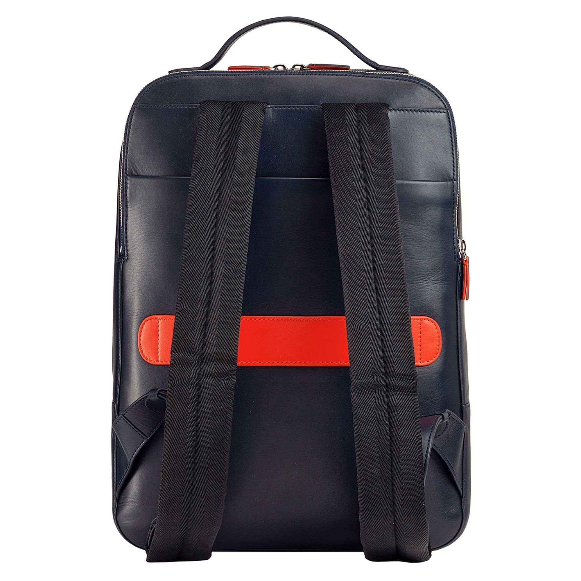 DuDu Leder navy Daypack,