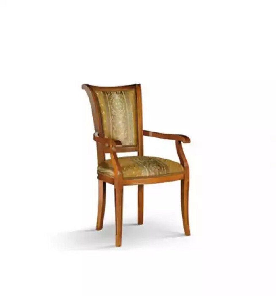 JVmoebel Esszimmerstuhl Brauner in Design Esszimmer (1 St), Armlehnen Made Italy Esszimmerstuhl Textil Stühle
