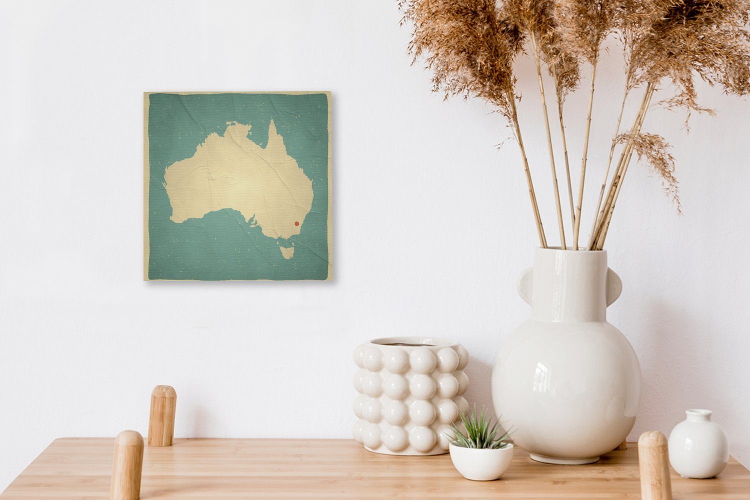 OneMillionCanvasses® Leinwandbild Eine Karte einer von Illustration Schlafzimmer Leinwand Bilder Wohnzimmer und St), für Canberra, (1 Australien