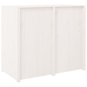 vidaXL Garten-Geräteschrank Outdoor-Küchenschrank Weiß 106x55x92 cm Massivholz Kiefer Terrassensch