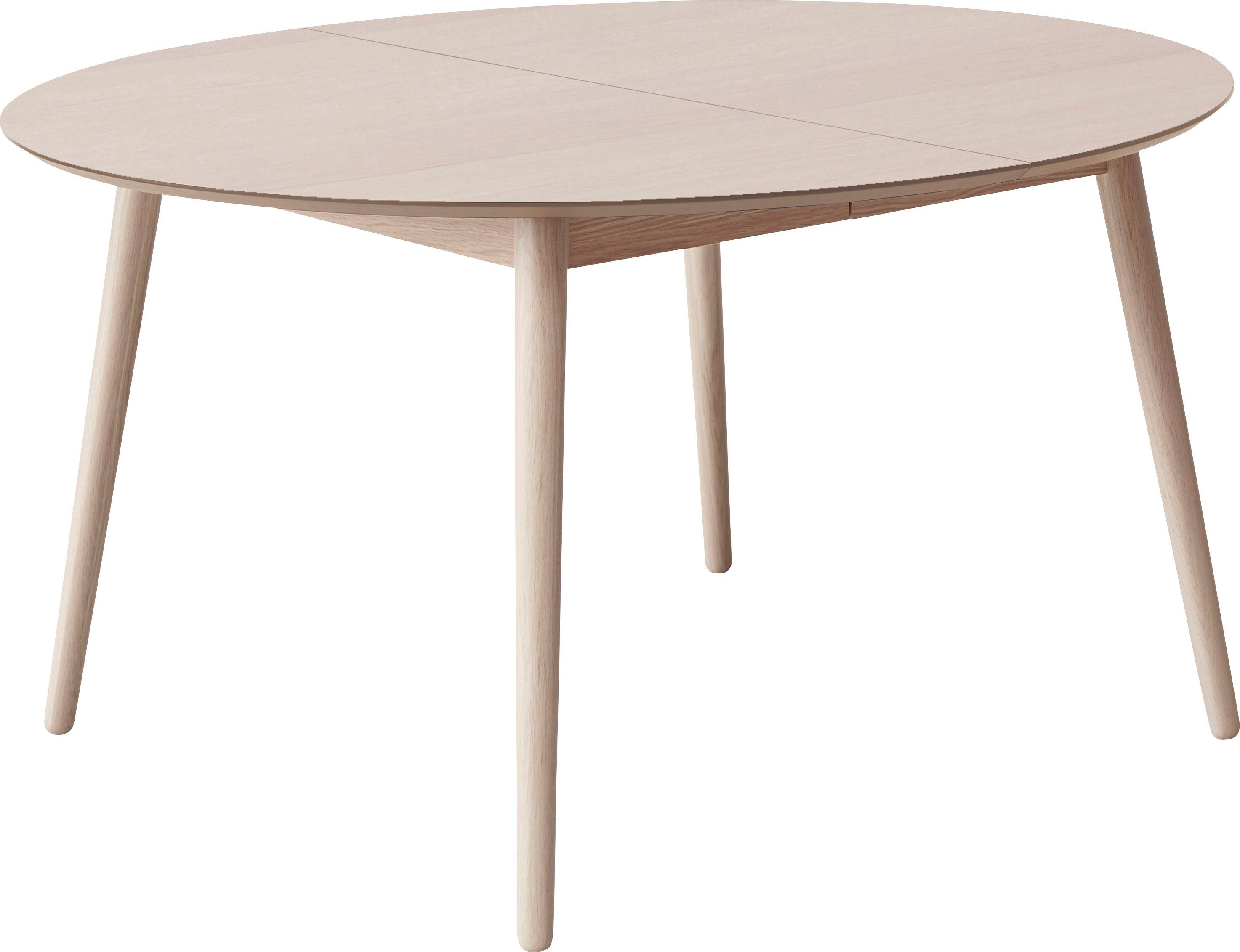 Hammel Furniture Esstisch Meza by Hammel, Ø135(231) cm, runde Tischplatte aus MDF/Laminat, Massivholzgestell Naturfarben | Esstische