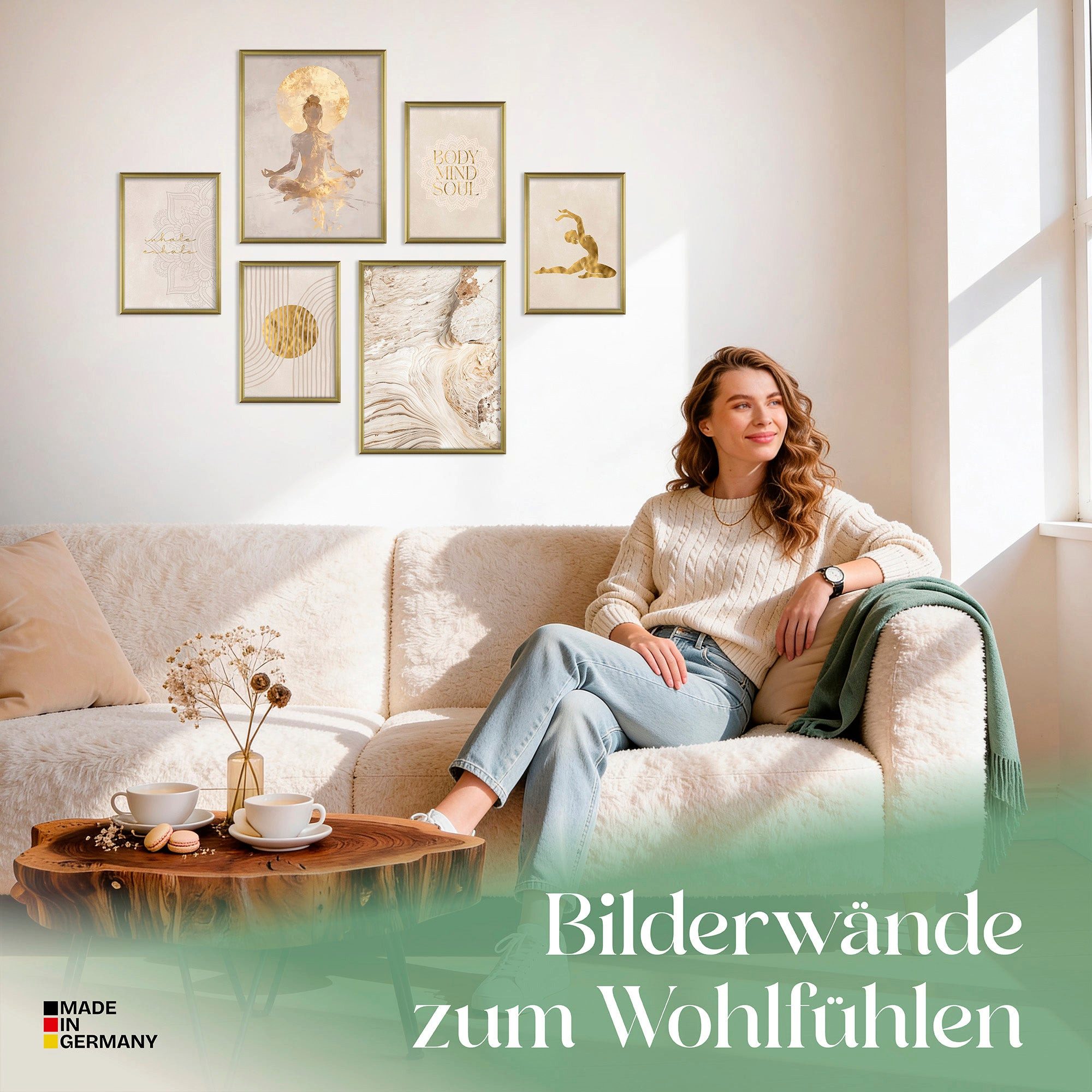ARTFAVES Bilder-Collage Poster Set Yoga Spirit I mehrteilige Bilderwand I Wandbilder Spirituel, (Wandbilder modern, 6 St)