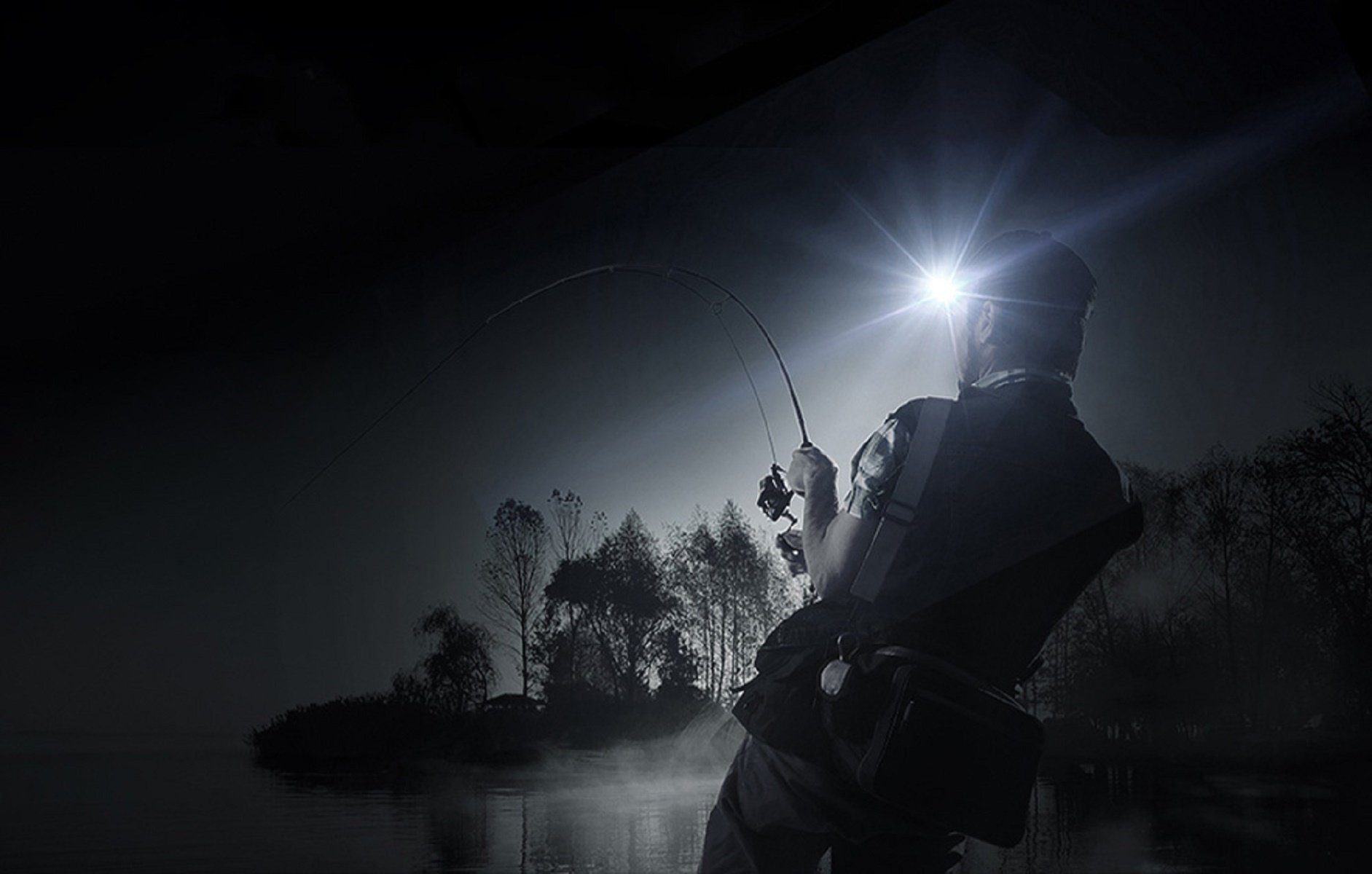 Superfire Stirnlampe Headlight Stirnlampe, 350lm, 2500mAh, USB, 3 Betriebsmodi