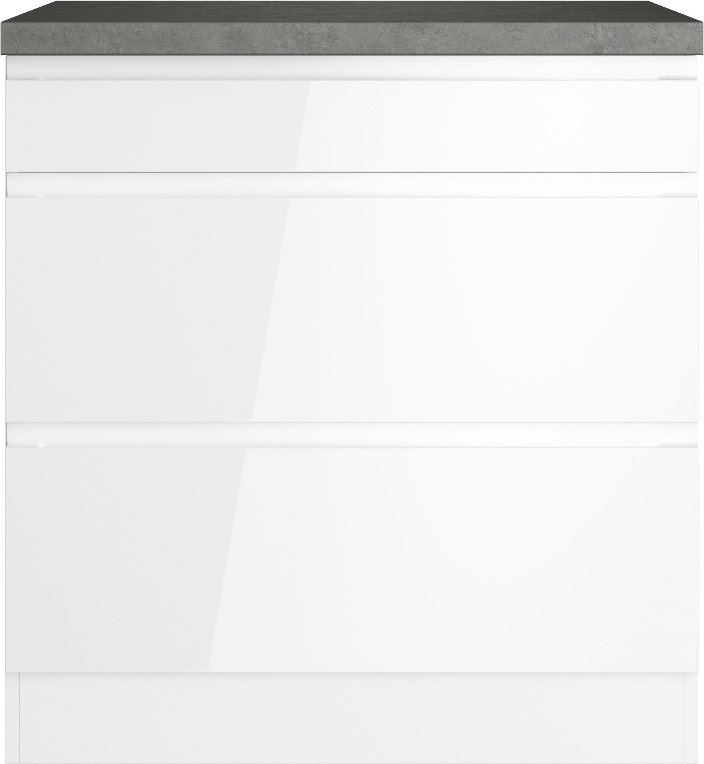 KOCHSTATION Kochfeldumbauschrank KS-Virginia,neu in verbesserter Ausführung (Stauraum, Softclose) Breite 80 cm, Höhe 86 cm, Softclose-Auszüge – Bild 2 von 5