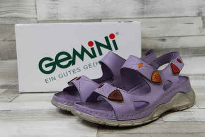 Gemini Gemini bequeme Damen Sandale lila mit drei Klettverschlüssen Sandalette