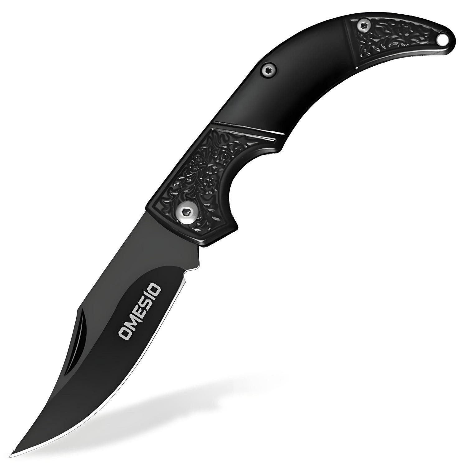 LuxusKollektion Taschenmesser Mini Klappmesser Zweihand 8.5cm Schwarz Schlüsselanhänger, (1 St)