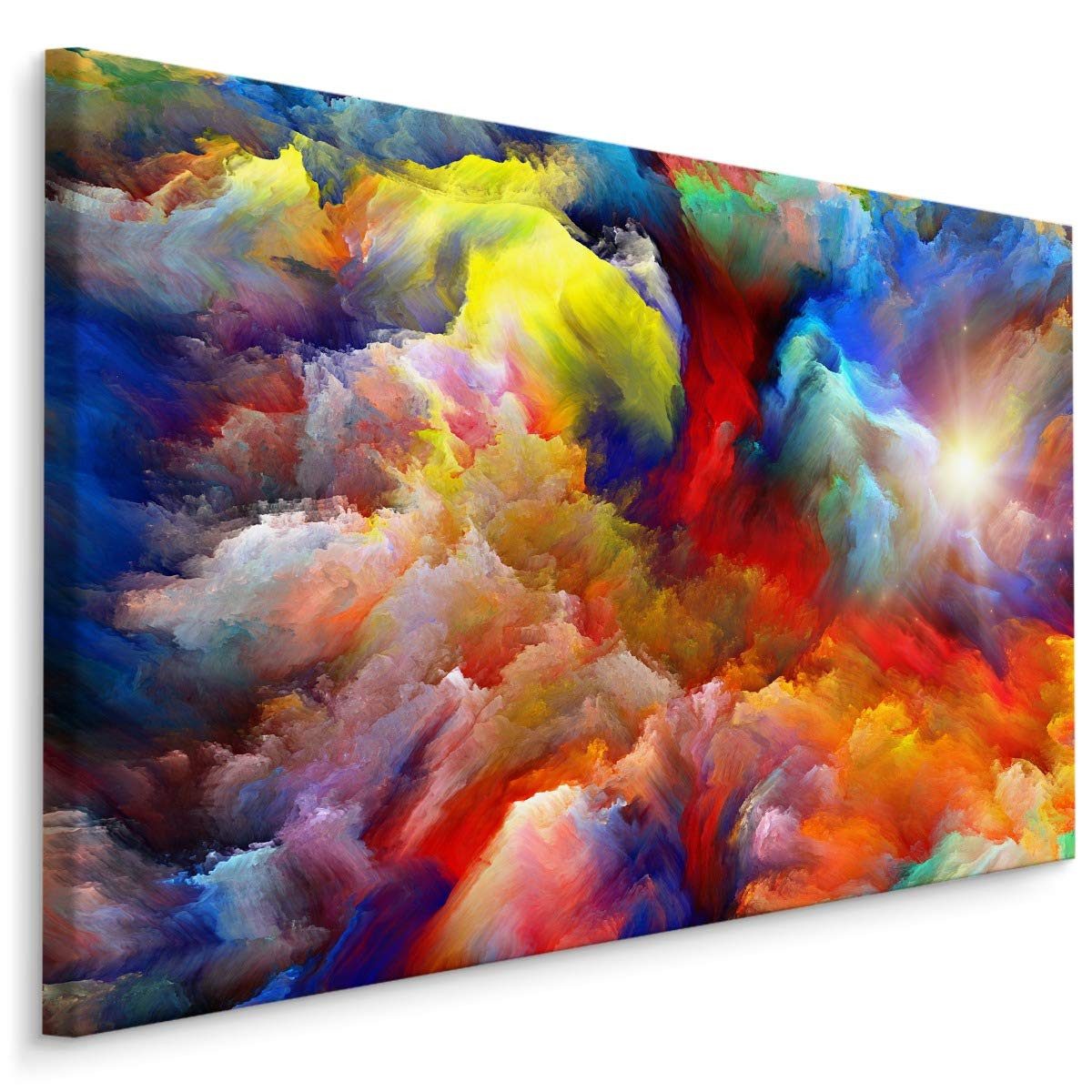 Muralo Leinwandbild Landschaft – Leinwandbild Wandbild Kunstdruck Wohnzimmer, Gewässer (1 St), Licht – Sonne – Himmel, 30 x 20 cm, aufhängefertig