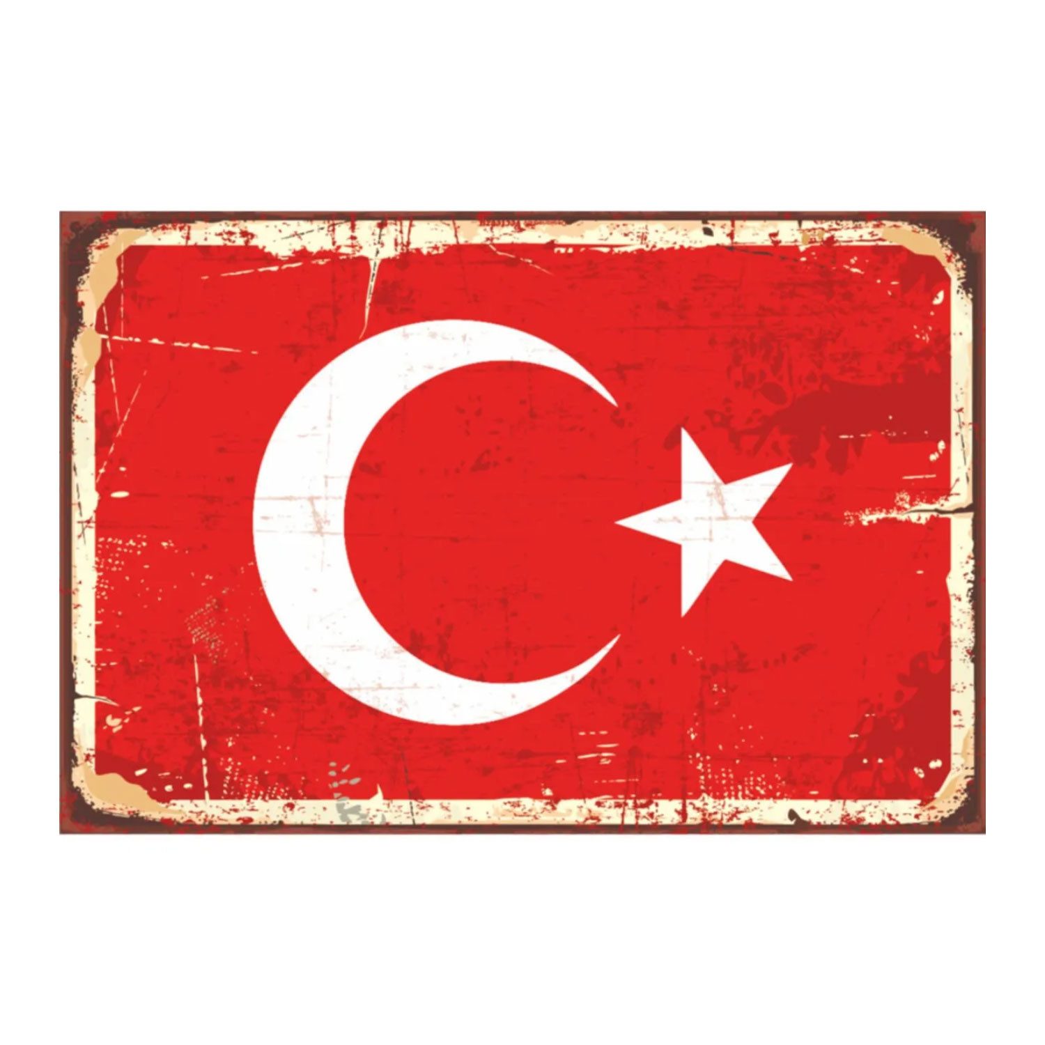Jungengel Wandbild Wandposter 20x30cm Türkei-Flagge Türkiye Wanddekoration günstig online kaufen
