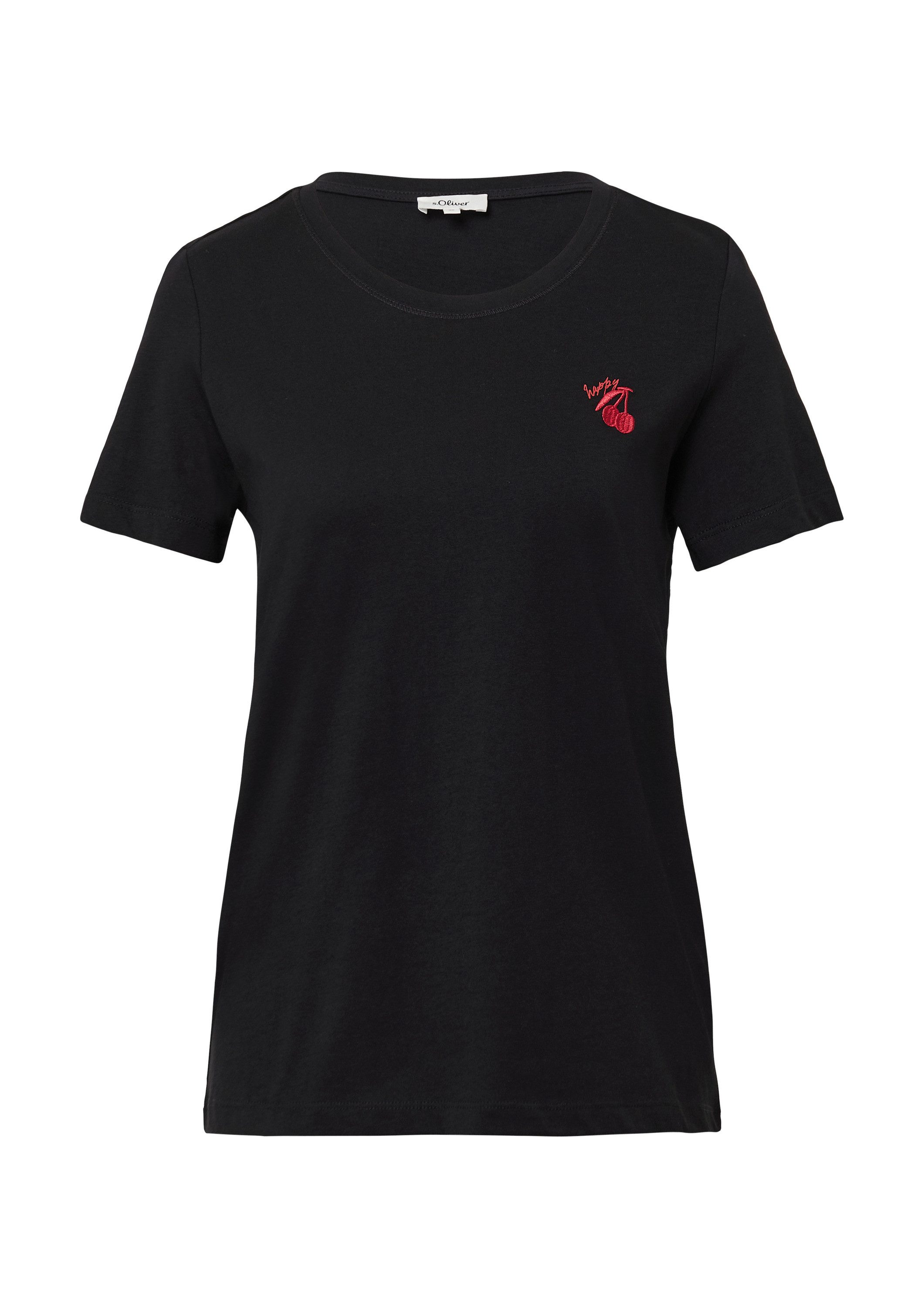s.Oliver Kurzarmshirt T-Shirt Jersey-T-Shirt mit Stickerei günstig online kaufen