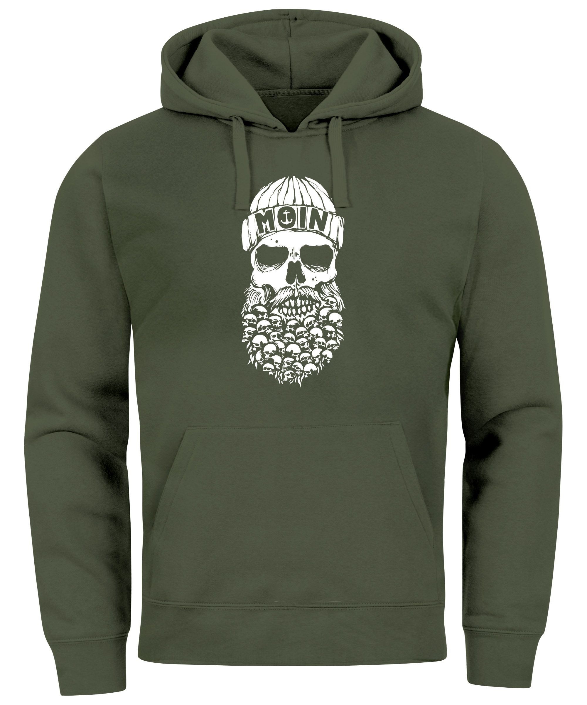 Neverless Hoodie Hoodie Herren Totenkopf Nordisch Moin Hamburg Dialekt Skul günstig online kaufen