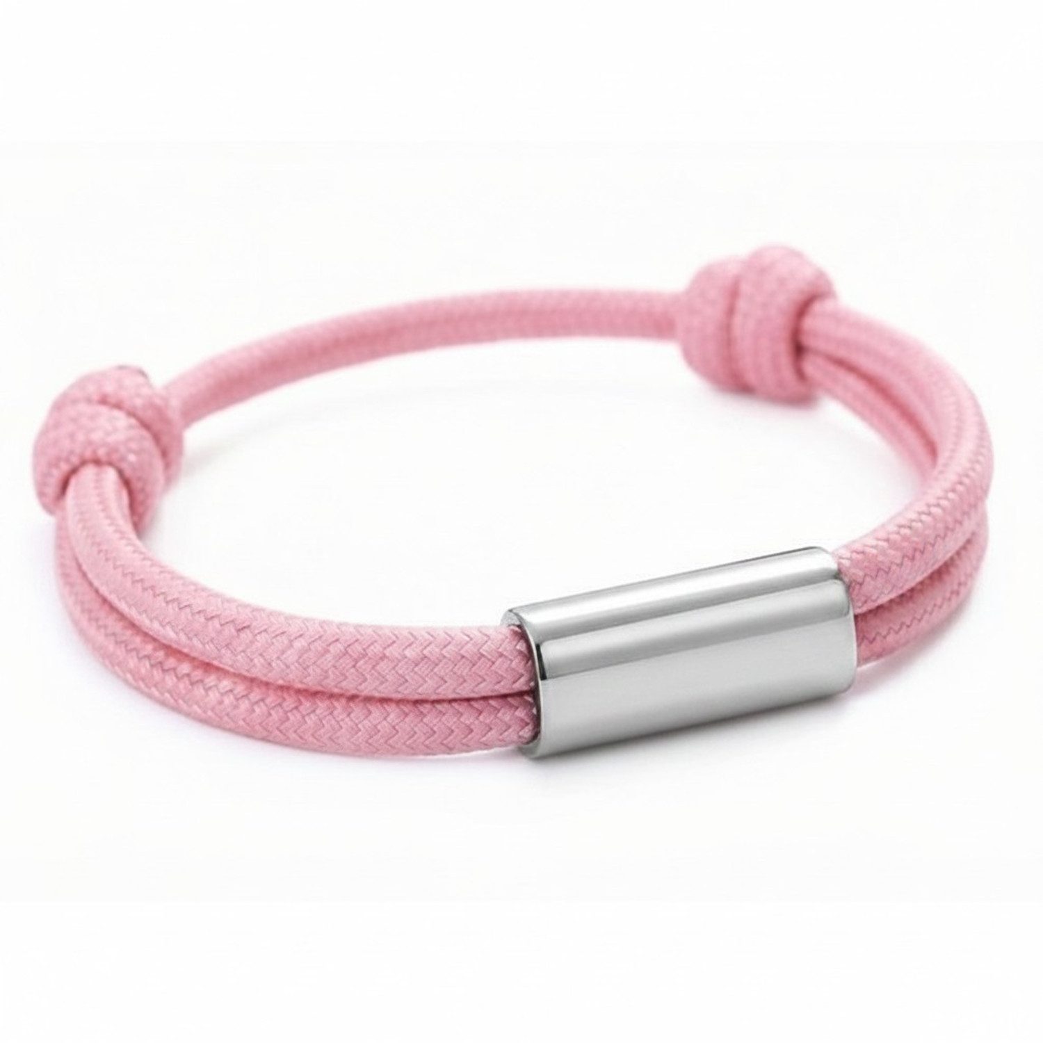 KARMA Armband Damen vers. Farben Textil Edelstahl verstellbar Armschmuck (1-tlg., Geschenk für Sie Textilarmband), Damenarmband modern Rosa Gold Schwarz Grün Silber
