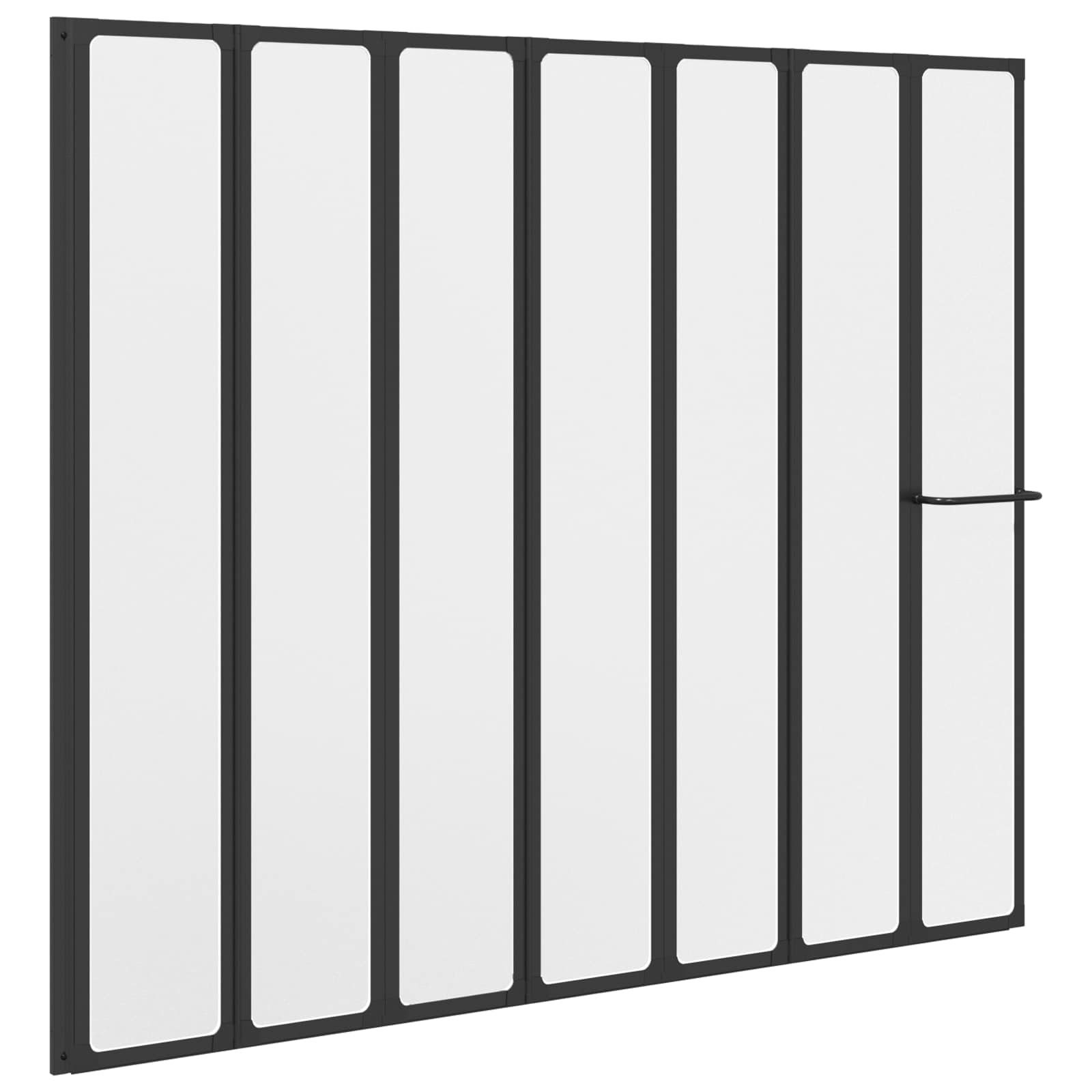 vidaXL Duschwand Duschwand Schwarz 168 x 140 cm Aluminium, (1 tlg)