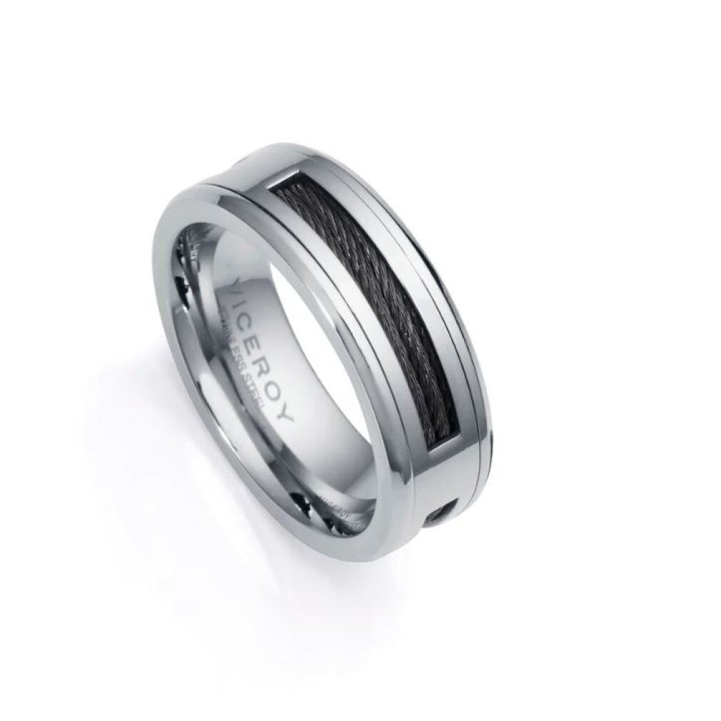 Viceroy Fingerring Stilvoller Ring aus Stahl Magnum 14066A02 Größe 66 mm