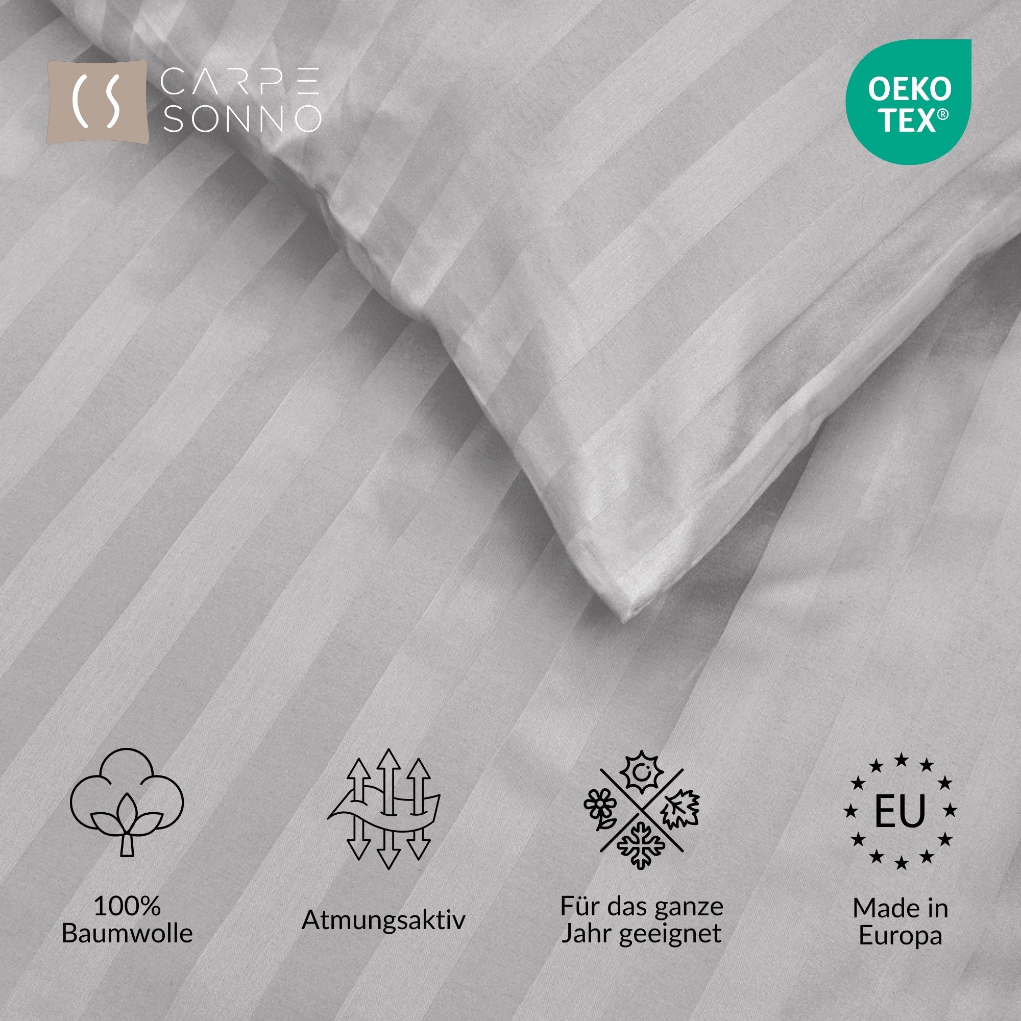 Carpe Sonno Bettwäsche Damast 135x200 155x220 Hochwertige Hotel Baumwoll Be günstig online kaufen