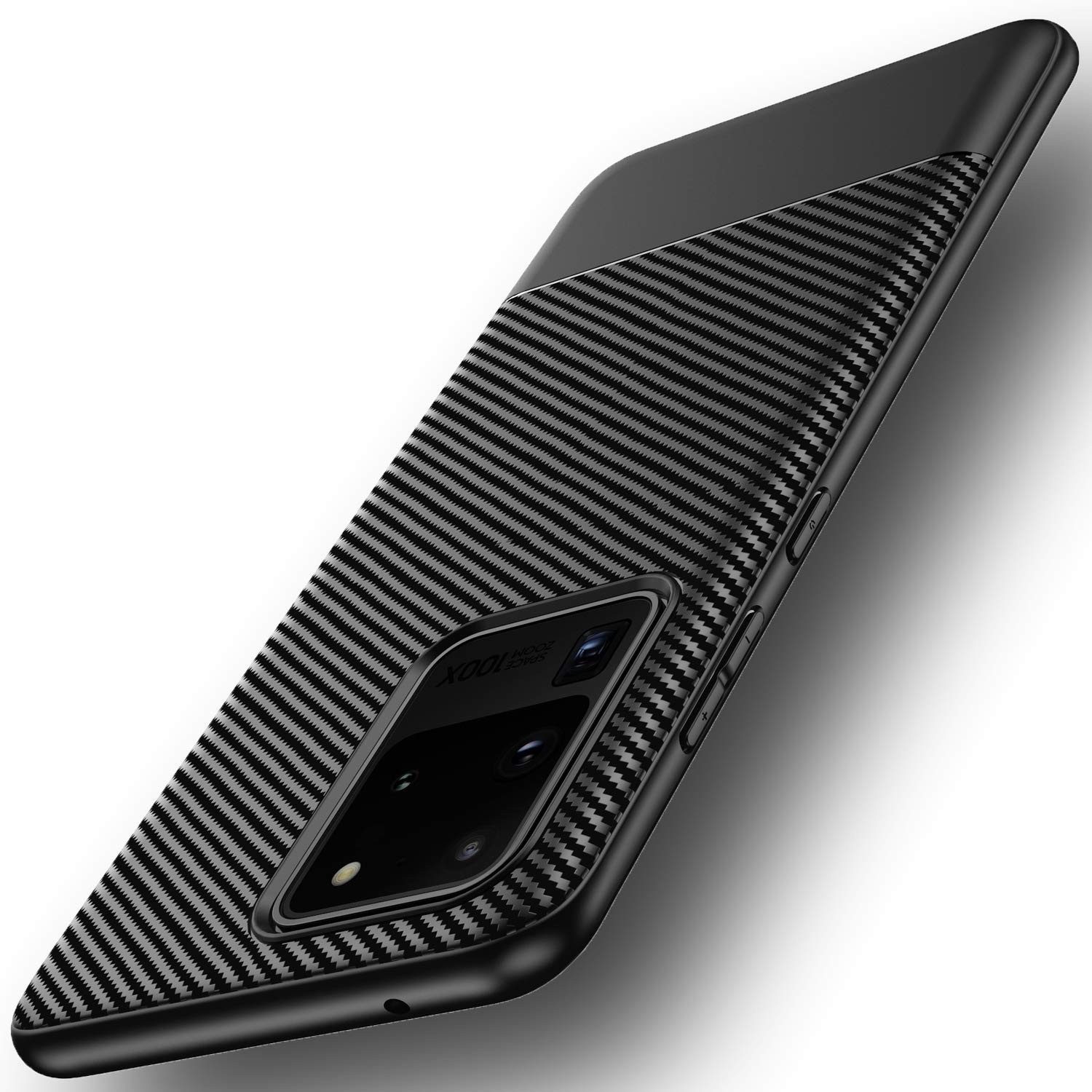 AVANA Handyhülle für Samsung Galaxy S20 / Plus / Ultra Hülle Silikon Schutzhülle Case, Slim Cover, Bumper, Carbon Optik