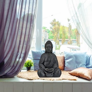 relaxdays Buddhafigur Buddha Figur 50 cm, hellgrau
