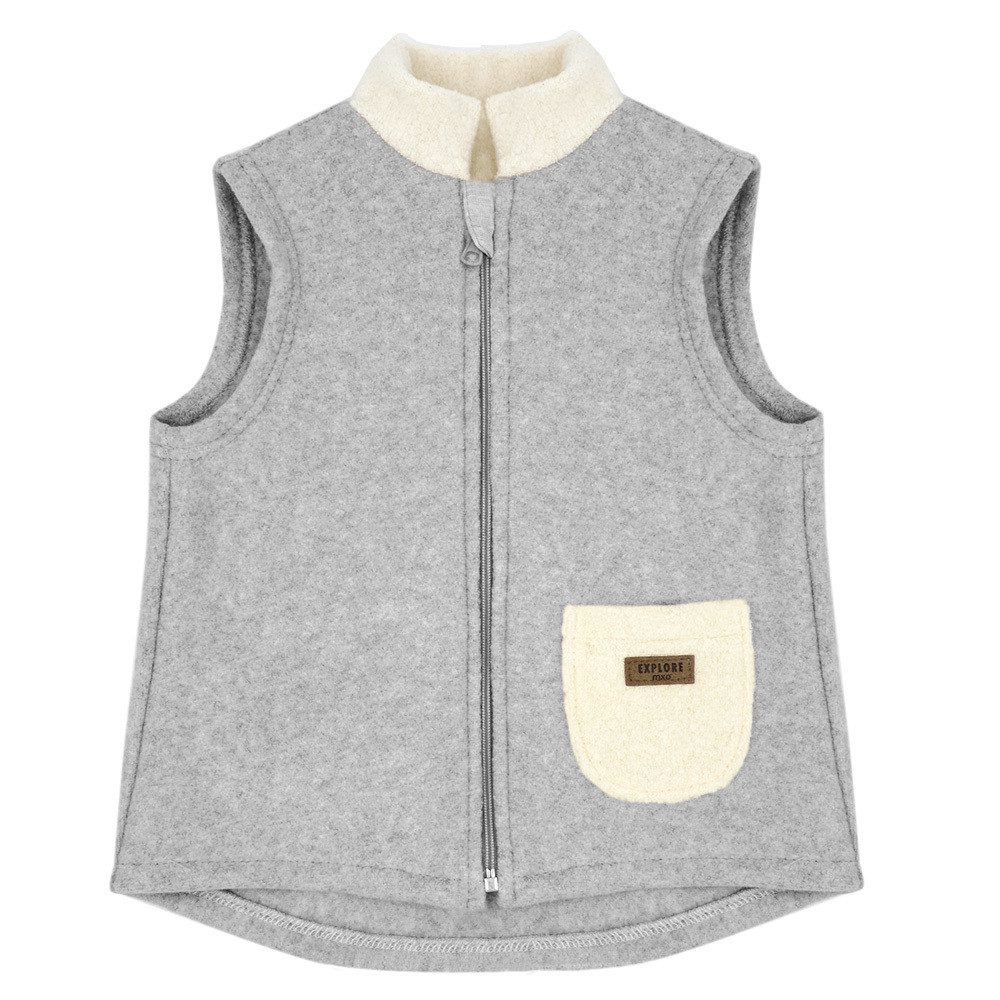 MAXIMO Fleecejacke GOTS BABY-Weste,Baumwollfleece Teddy-Teilfutter (1-St) Baumwollfleece