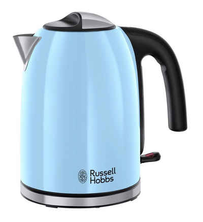 RUSSELL HOBBS Wasserkocher Russell Hobbs Wasserkocher 1,7L Blau Colours Plus Schnellkochfunktion 2400W, 1.7 l, 2400 W