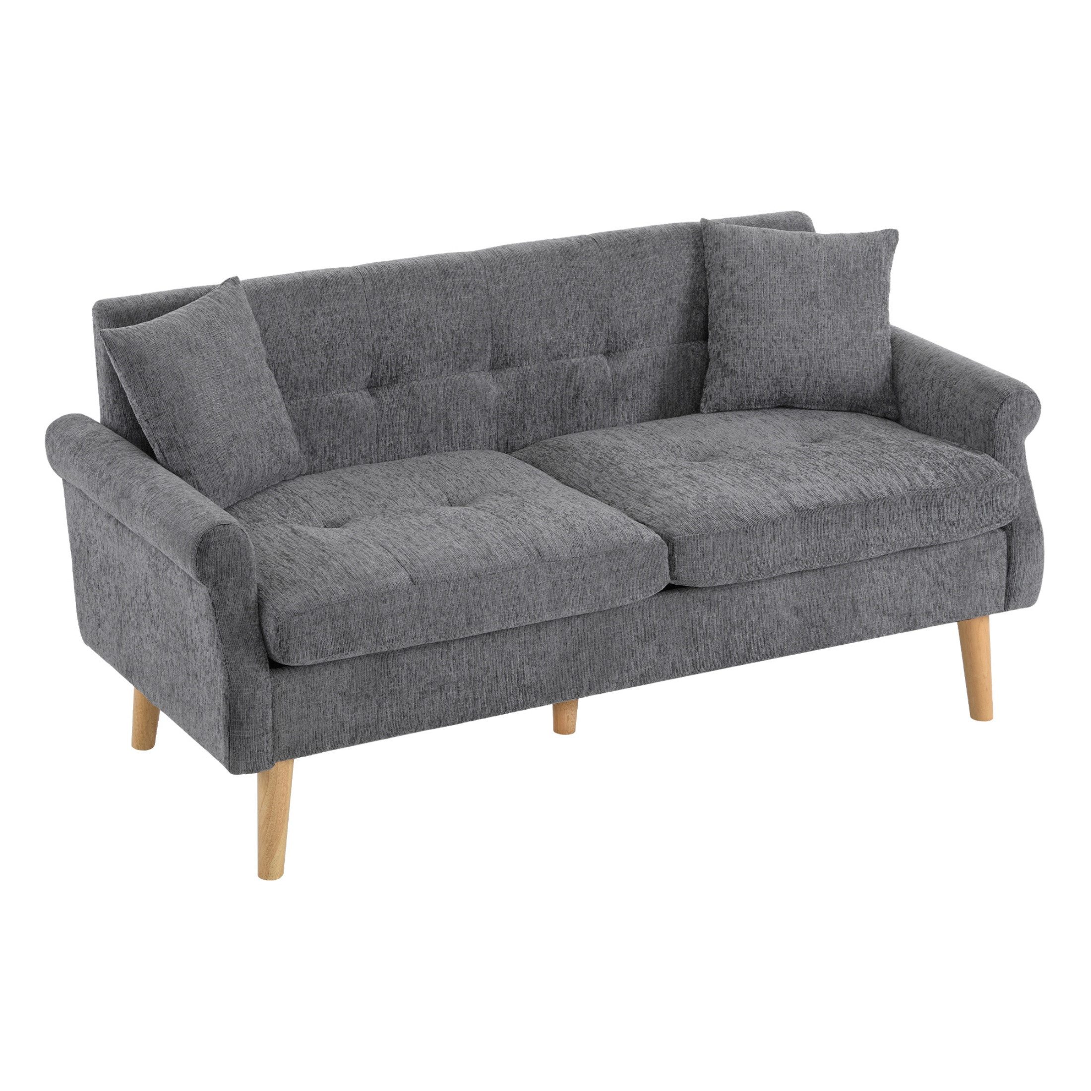 autolock 2-Sitzer Sofa Polstersofa aus Chenille Stoff mit dicken Kissen, sk günstig online kaufen
