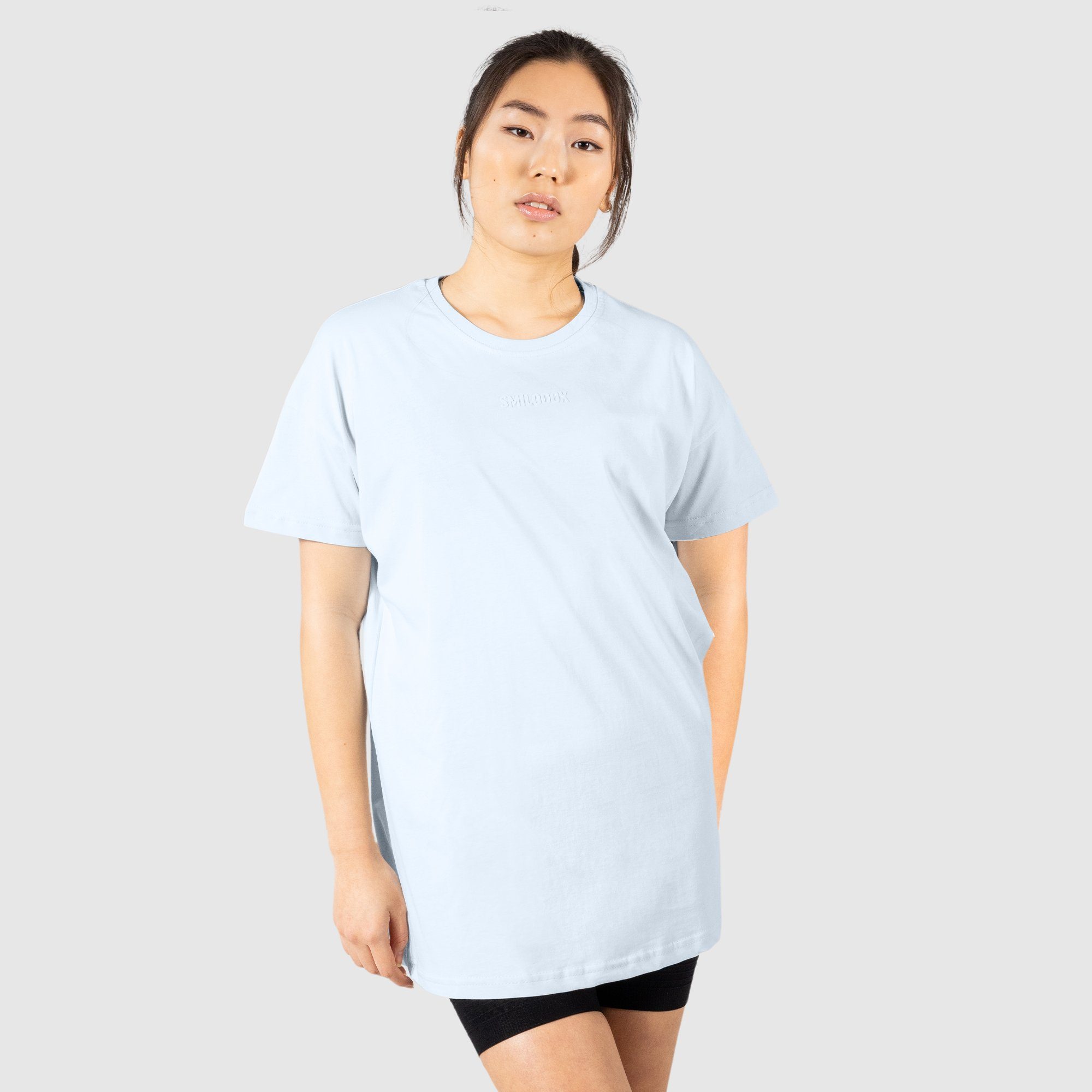 Smilodox T-Shirt Cheryl Oversize, 100% Baumwolle Hellblau