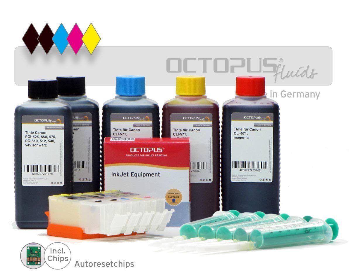 OCTOPUS Refill-Patronen für Canon PGI-570, CLI 571 Tintenpatrone