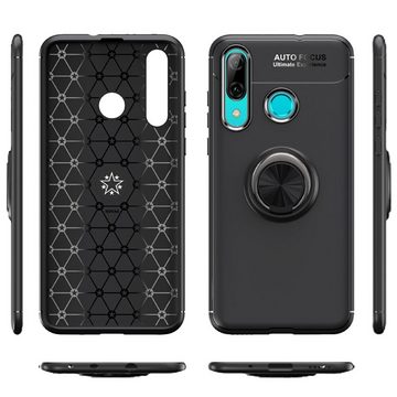 Nalia Smartphone-Hülle Huawei P Smart (2019), Matte Silikon Hülle mit Ring / Drehbarer Fingerhalter / Standfunktion