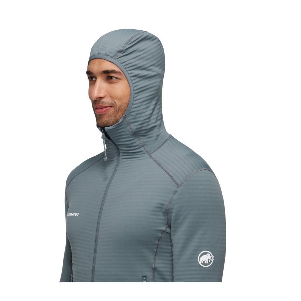 Mammut Fleecejacke Taiss Light ML Hooded (Midlayer, 4-Wege Stretch) grau Herren
