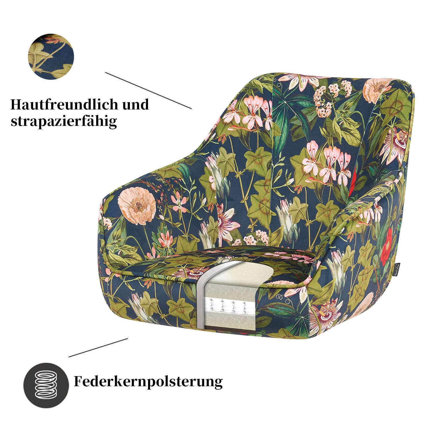 B&D home Polsterstuhl ARVIT (1 St), Federkern, drehbares Metallgestell, mit Armlehnen