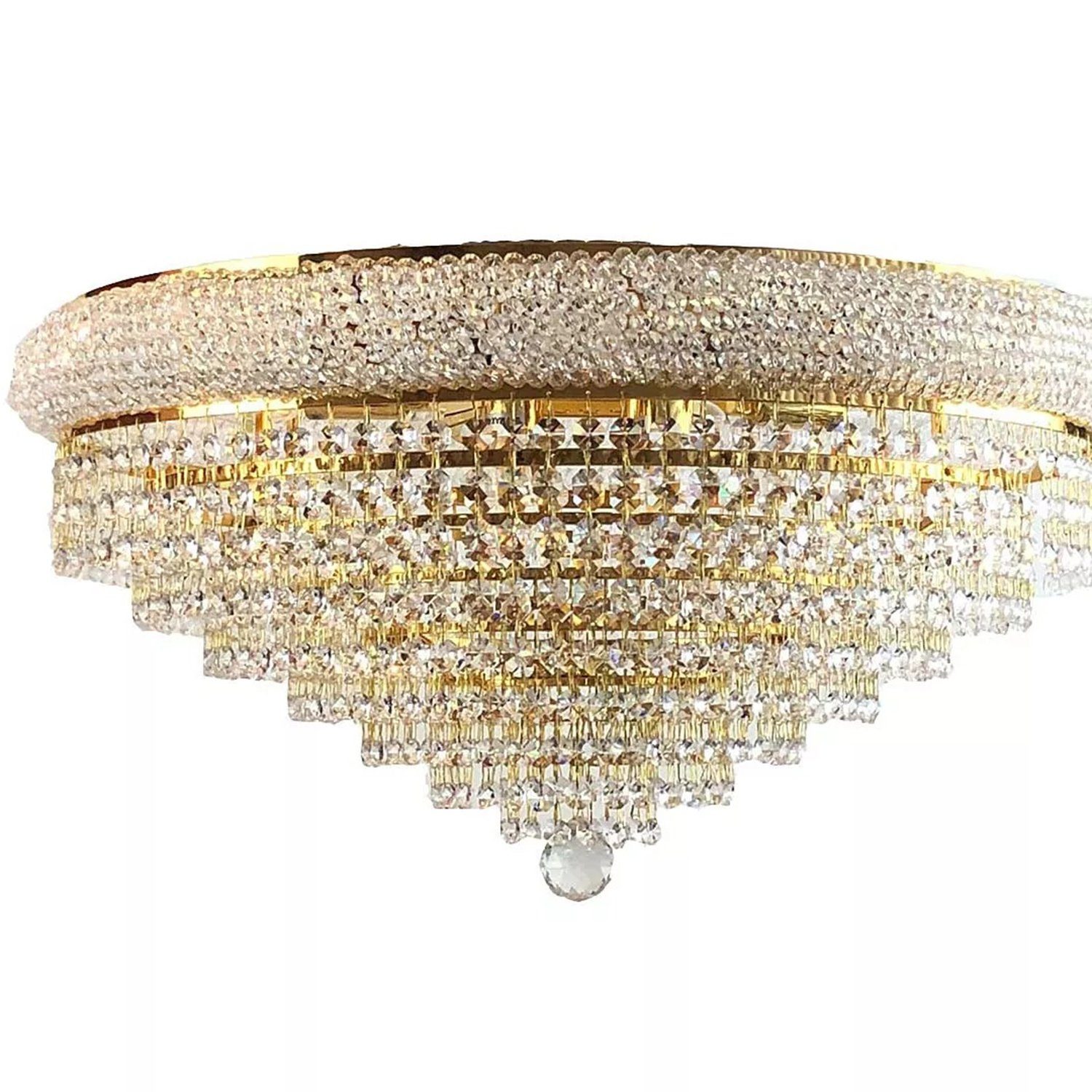 Ø60cm Deckenleuchte Gold Kristall Deckenleuchte gefertigt Granada PGA-Lights Kristallen aus