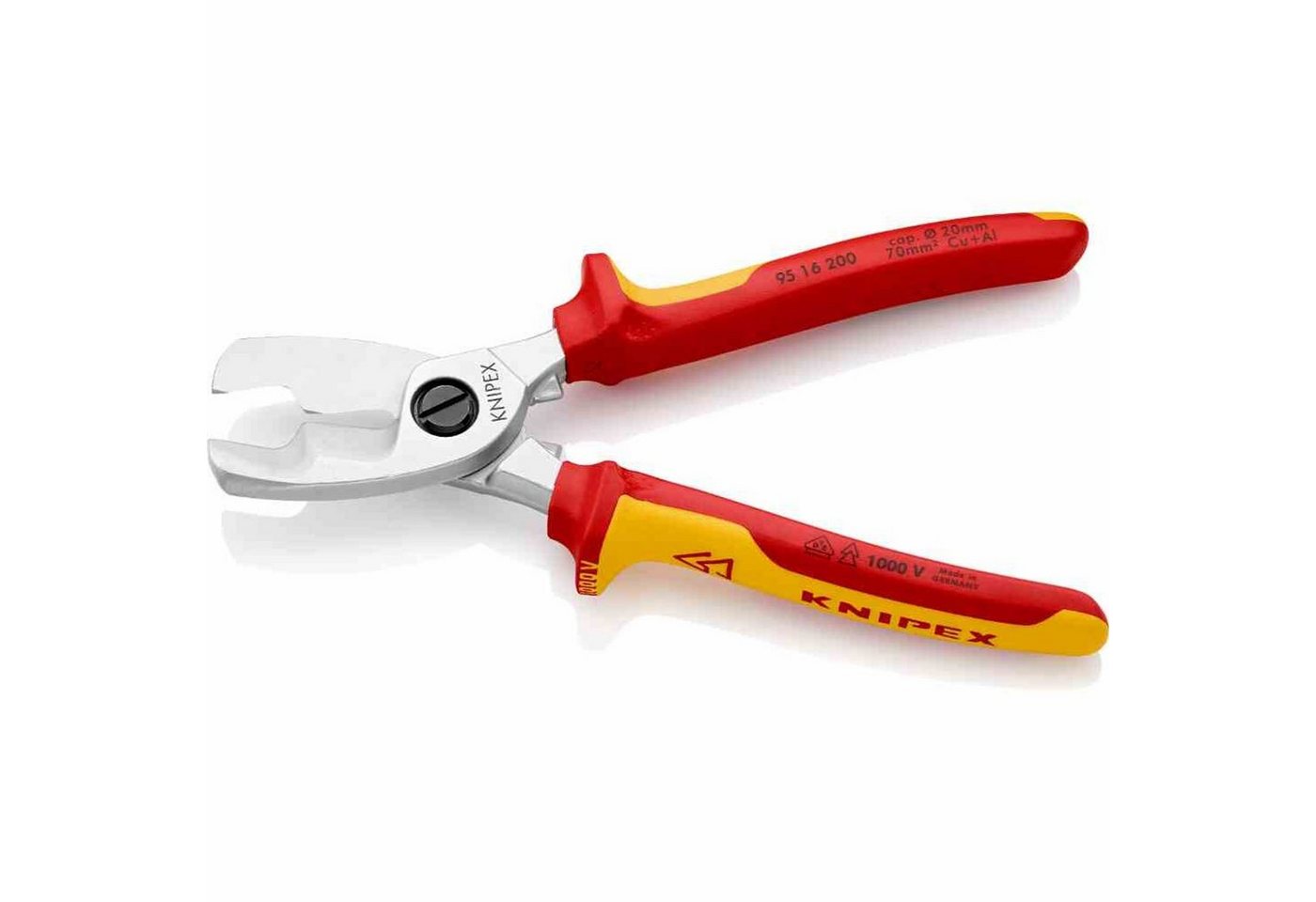 Thumbnail - Knipex Kabelschere Kabelschere, mechanisch Einhand, Ø20mm, 70mm², L200mm, Isoliert, VDE