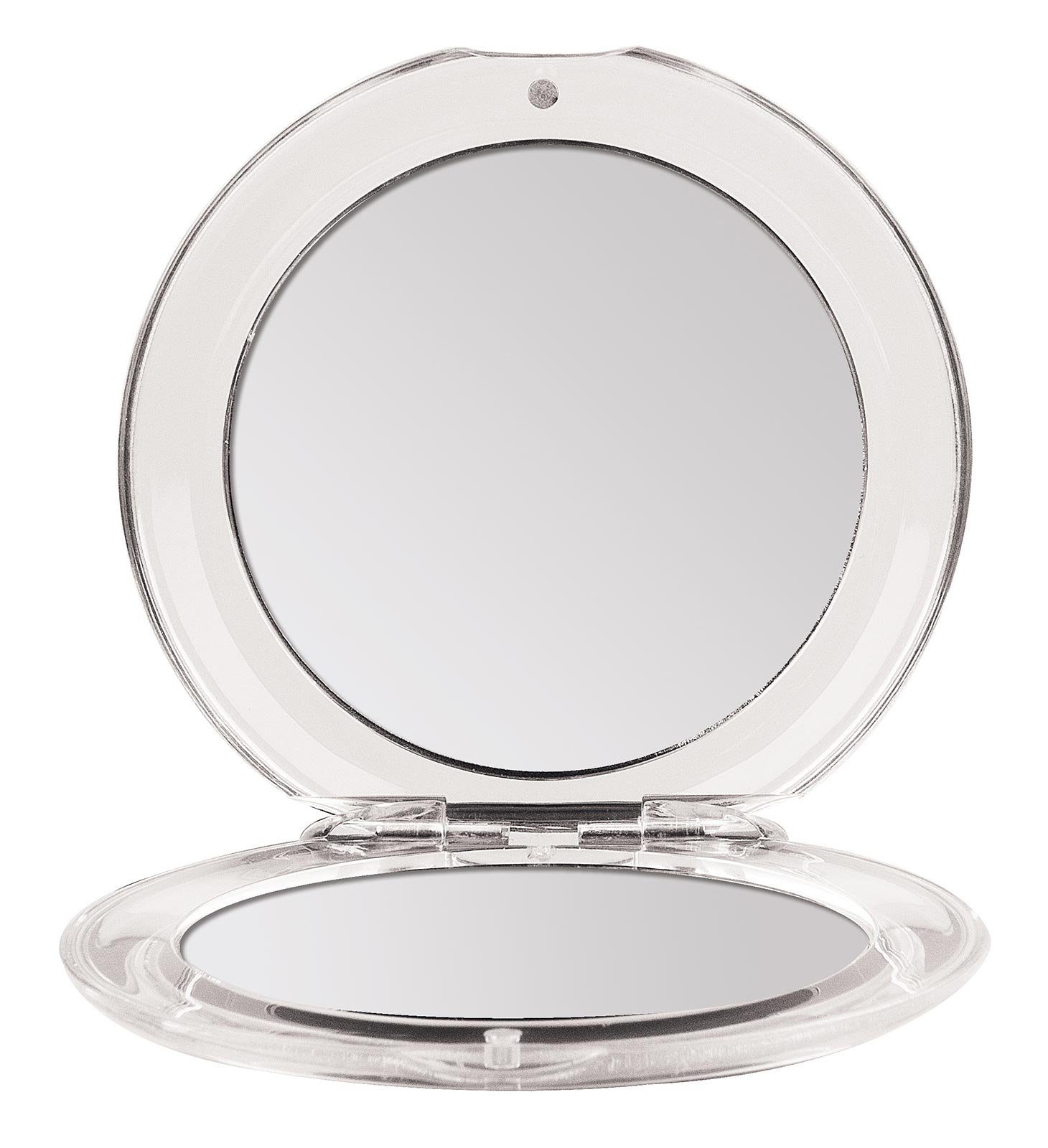 Kosmetex 3-fach Ø Vergrößerung, Koskaderm Taschen-Spiegel Spiegel 8.5 Doppel Kunststof cm mit Klappbarer Runder Acryl,