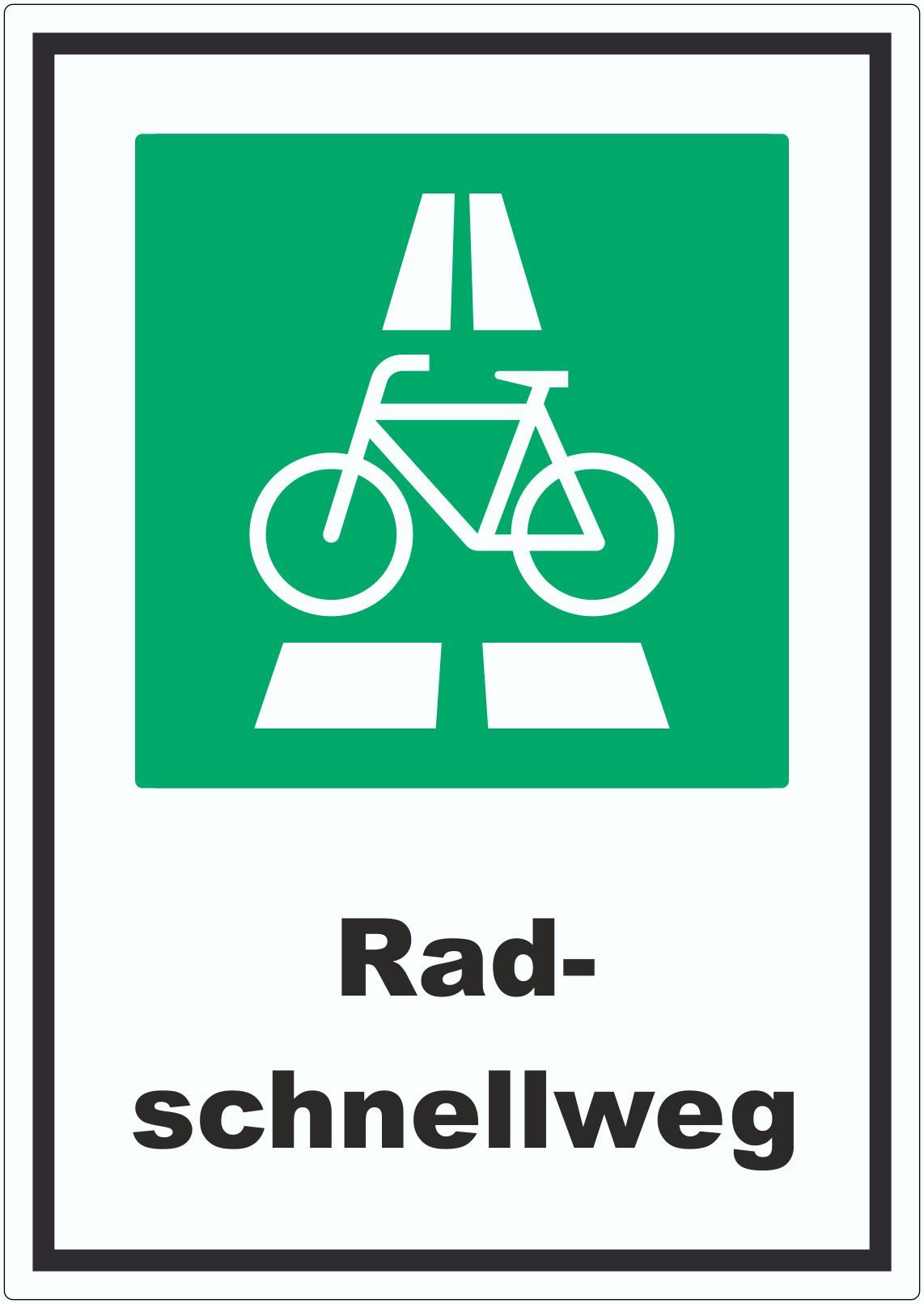 HB-Druck Aufkleber Radschnellweg Aufkleber, wetterfest, UV-beständig, kratzfest