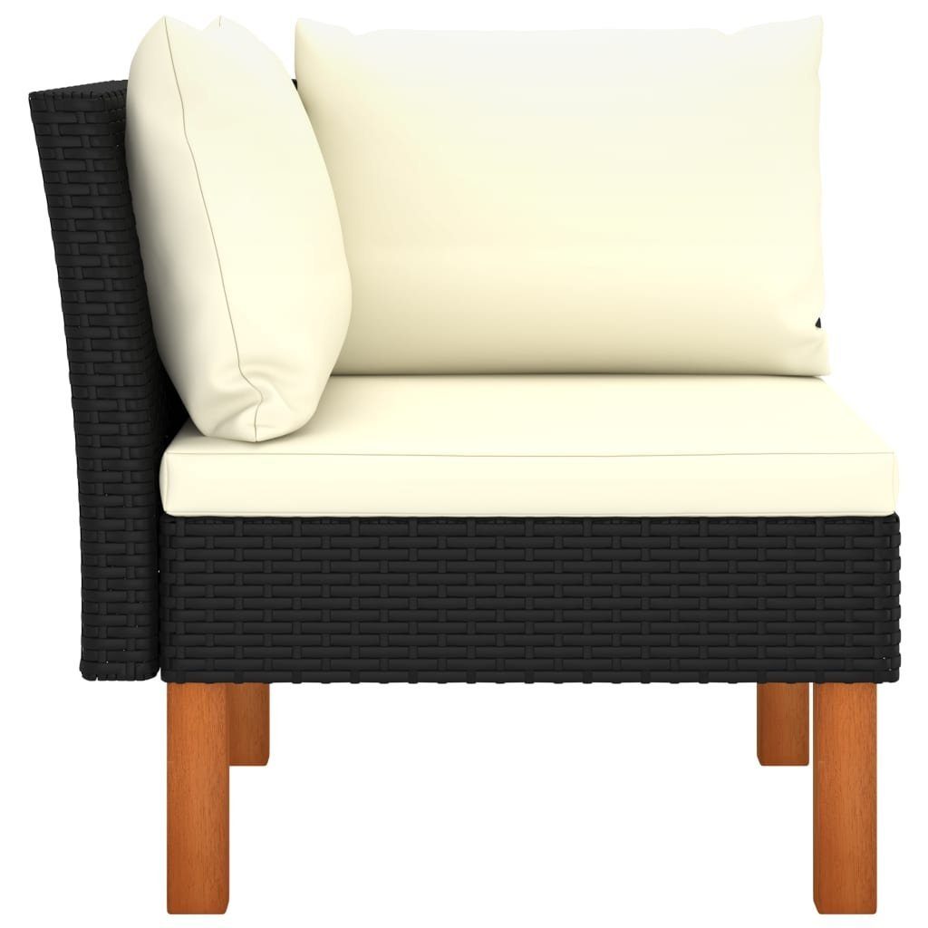 Loungesofa 1 3-tlg. Poly Eukalyptus Massivholz, vidaXL Rattan Garten-Lounge-Set Teile und