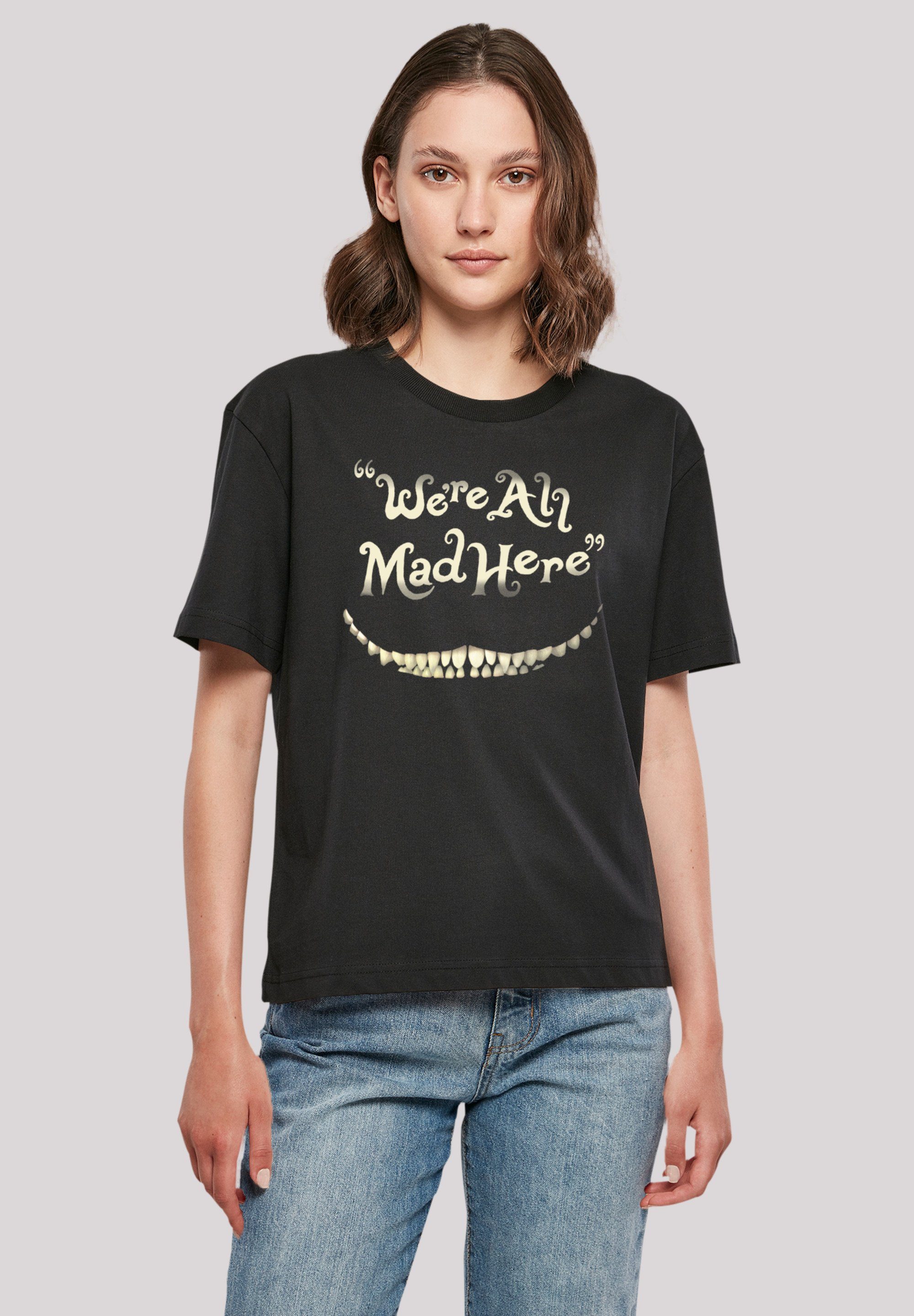 F4NT4STIC T-Shirt Disney Alice im Wunderland Mad Here Smile Premium Qualität | T-Shirts