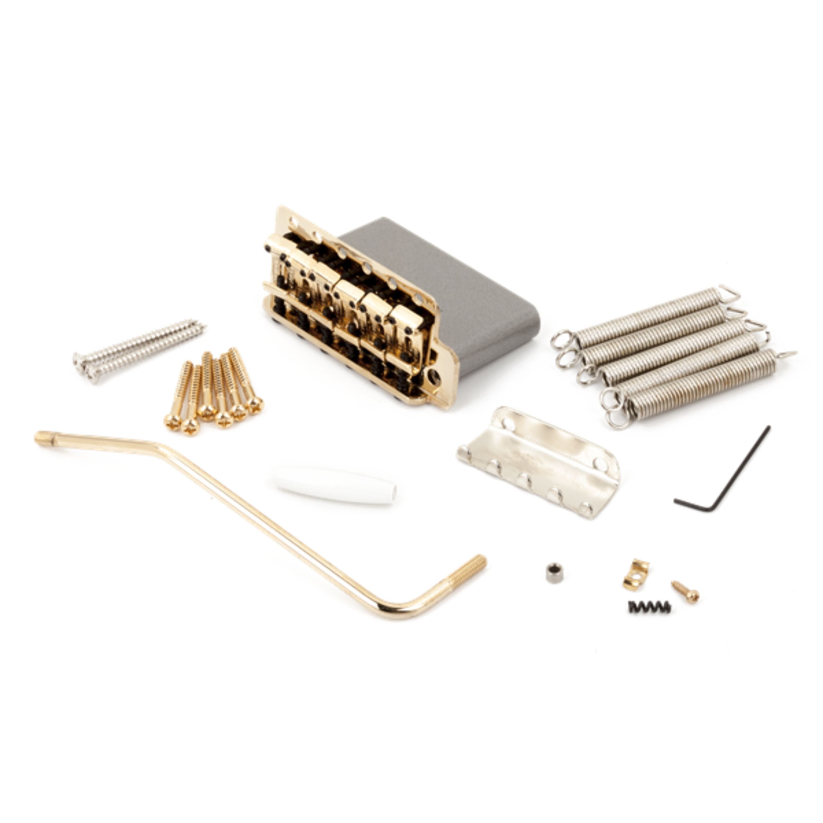 Fender E-Gitarre, Strat Tremolo Set Vintage Gold, incl. Federn, Hebel, American Vintage Series Stratocaster Tremolo Assembly Gold - Gitarre