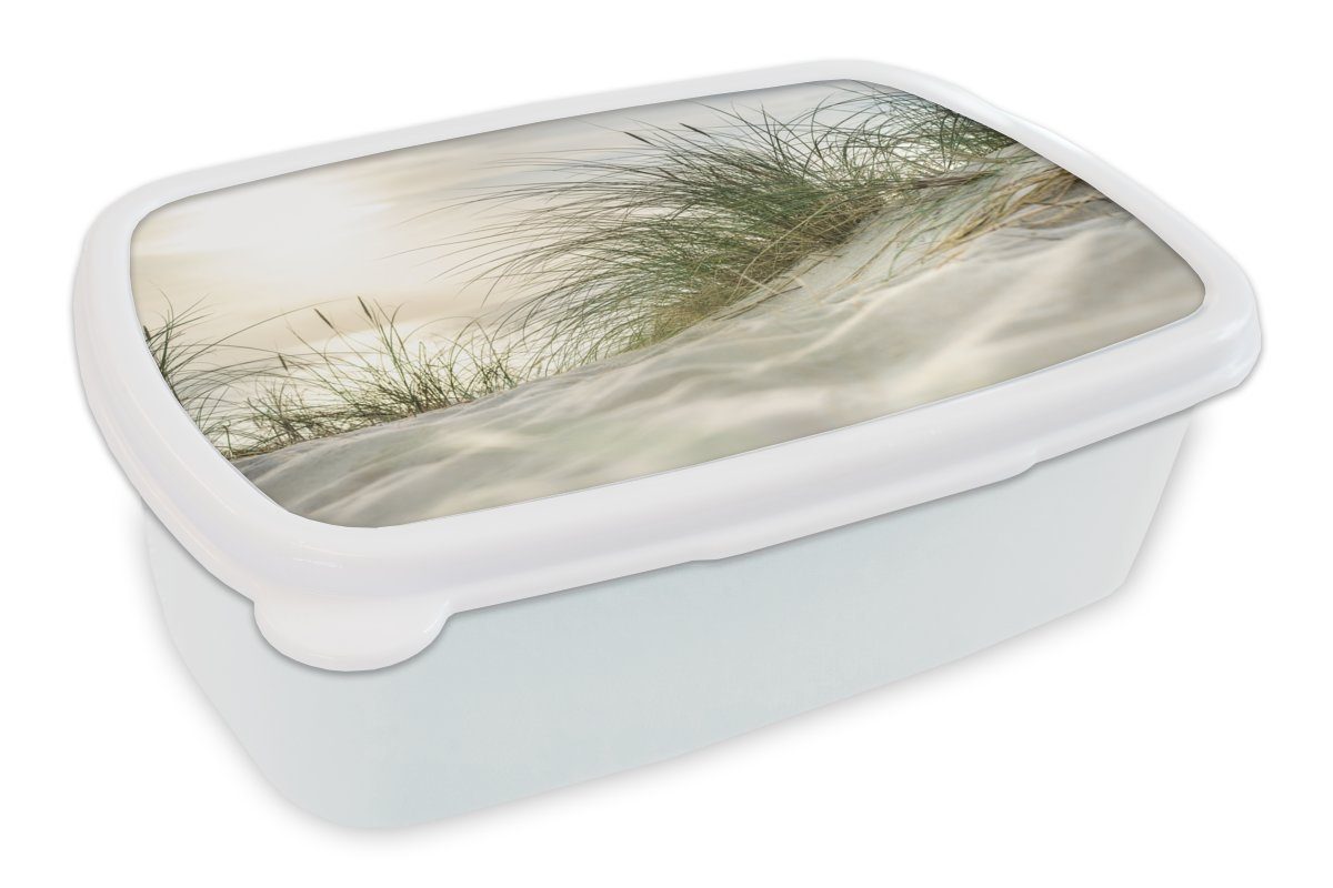 MuchoWow Lunchbox Dünen - Watteninseln für Jungs Brotbox (2-tlg), für Mädchen Brotdose, Kinder Wasser, weiß Erwachsene, und Kunststoff, und 
