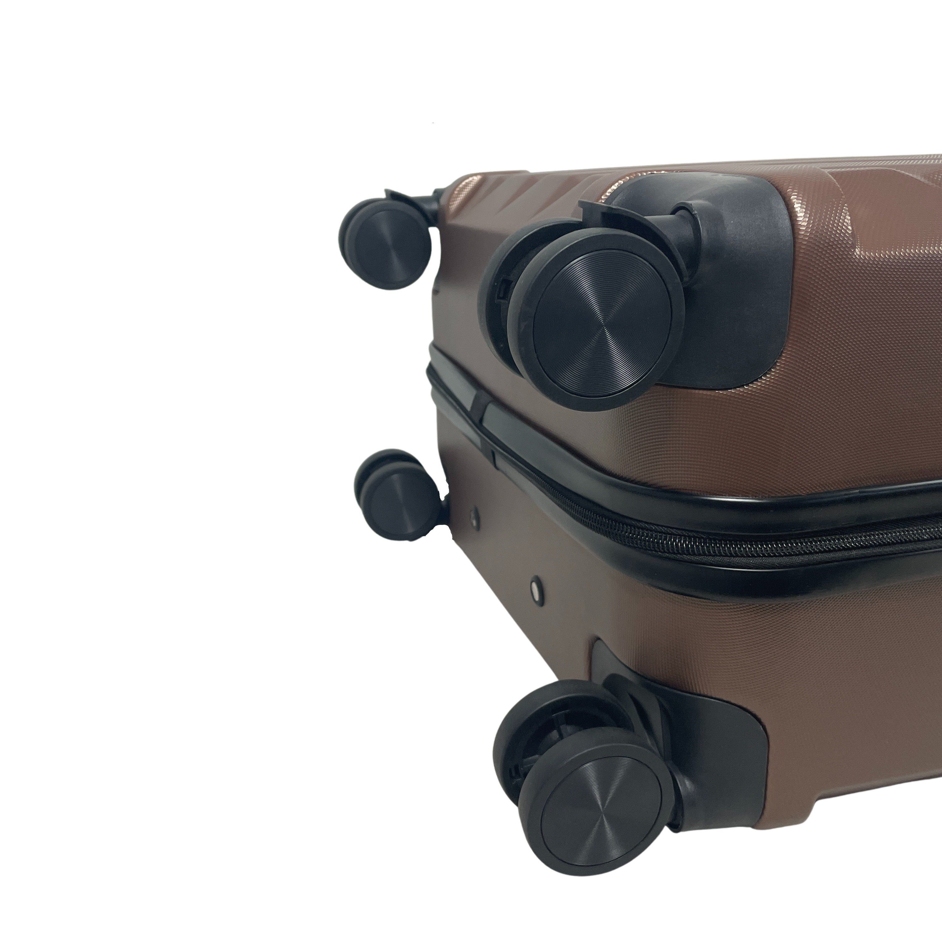 MTB Koffer Hartschalenkoffer ABS Kaffee (Handgepäck-Mittel-Groß-Set) Reisekoffer