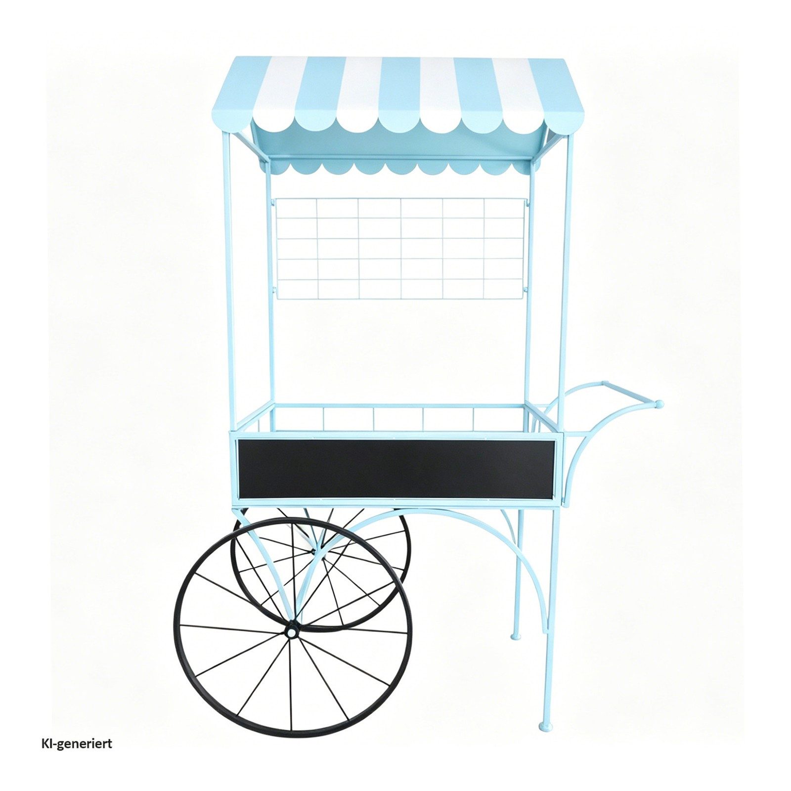 HTI-Living Gartenfigur Dekorativer Blumenwagen aus Metall blau Vintage Buffetwagen für Garten, (1 Marktwagen ohne Dekoration), Marktwagen auf Rädern