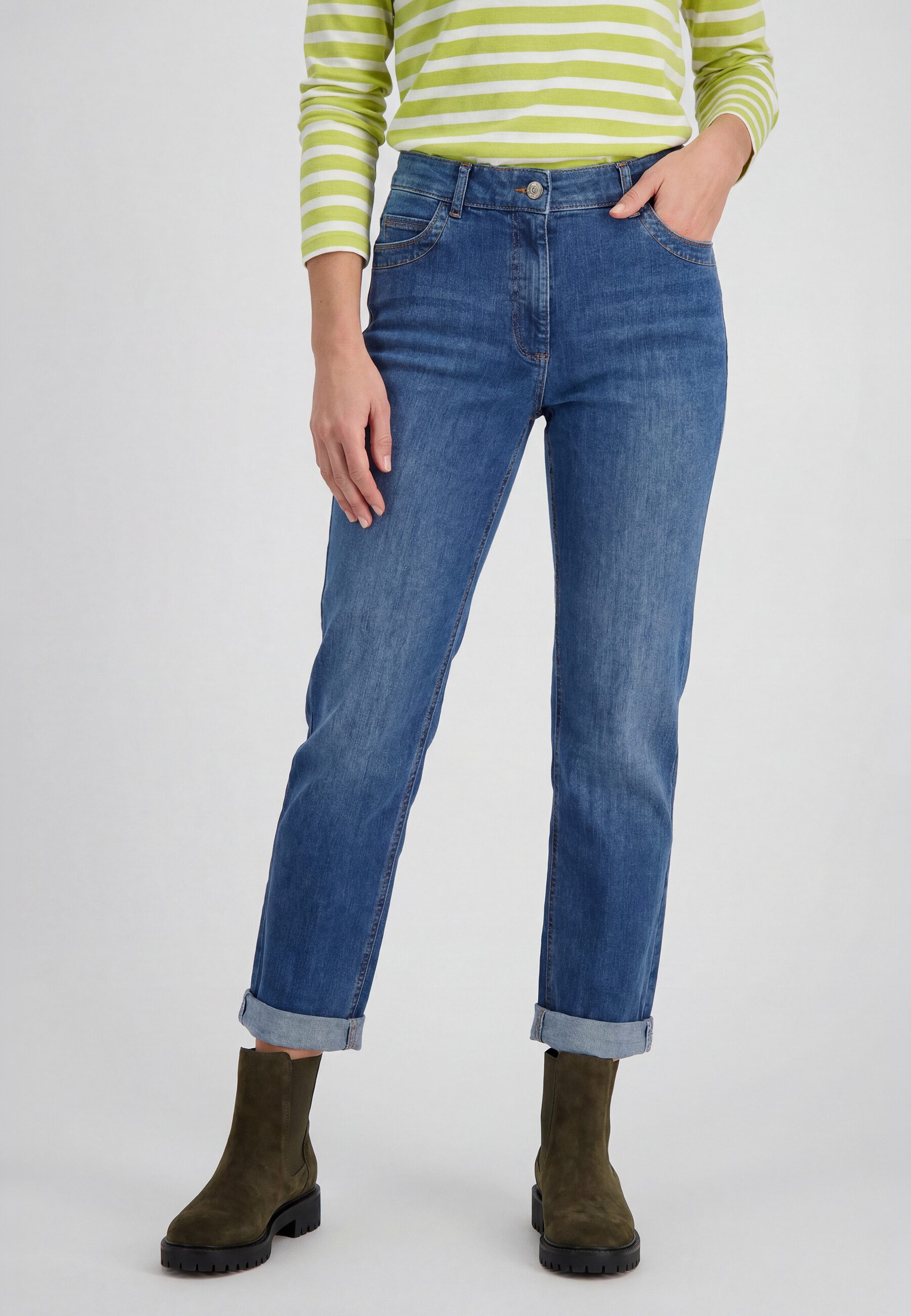 Olsen Gerade Jeans Jeans mit Umschlagsaum