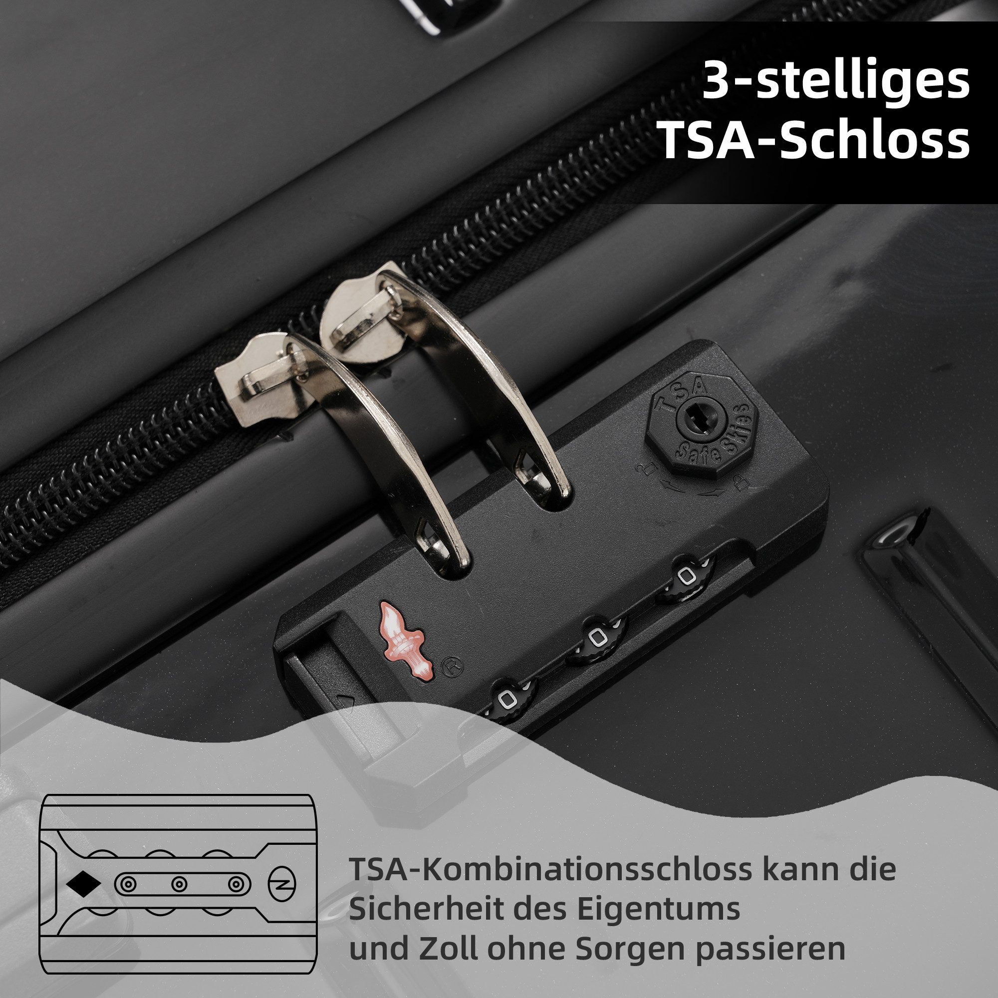 Furnishings Home Koffer Kofferset Reisekoffer Set 3-teilig, 20&24&28-Zoll, 360° Rollen Rollen, ideal für Familienreisen oder Geschäftsreisen.